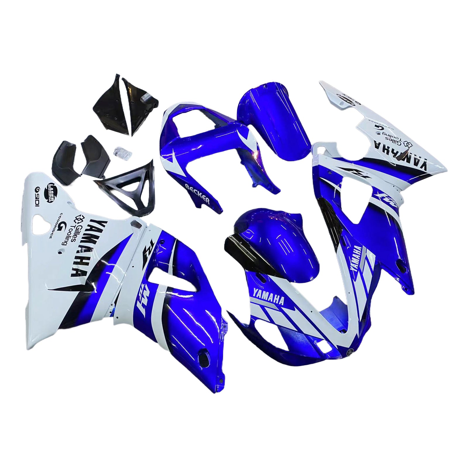 Amotopart 2000-2001 Yamaha YZF 1000 R1 Blue White Fairing Kit