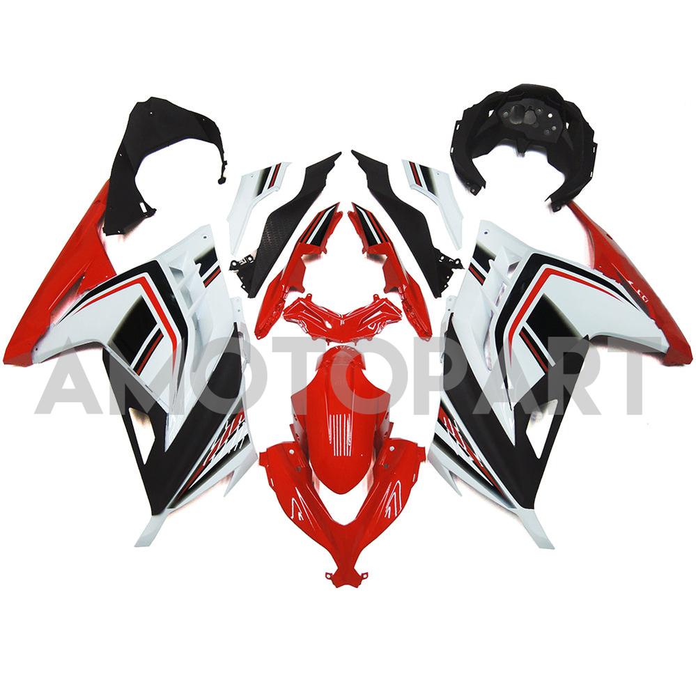 Amotopart Kawasaki EX300/Ninja300 2013-2023 Red&White Fairing Kit