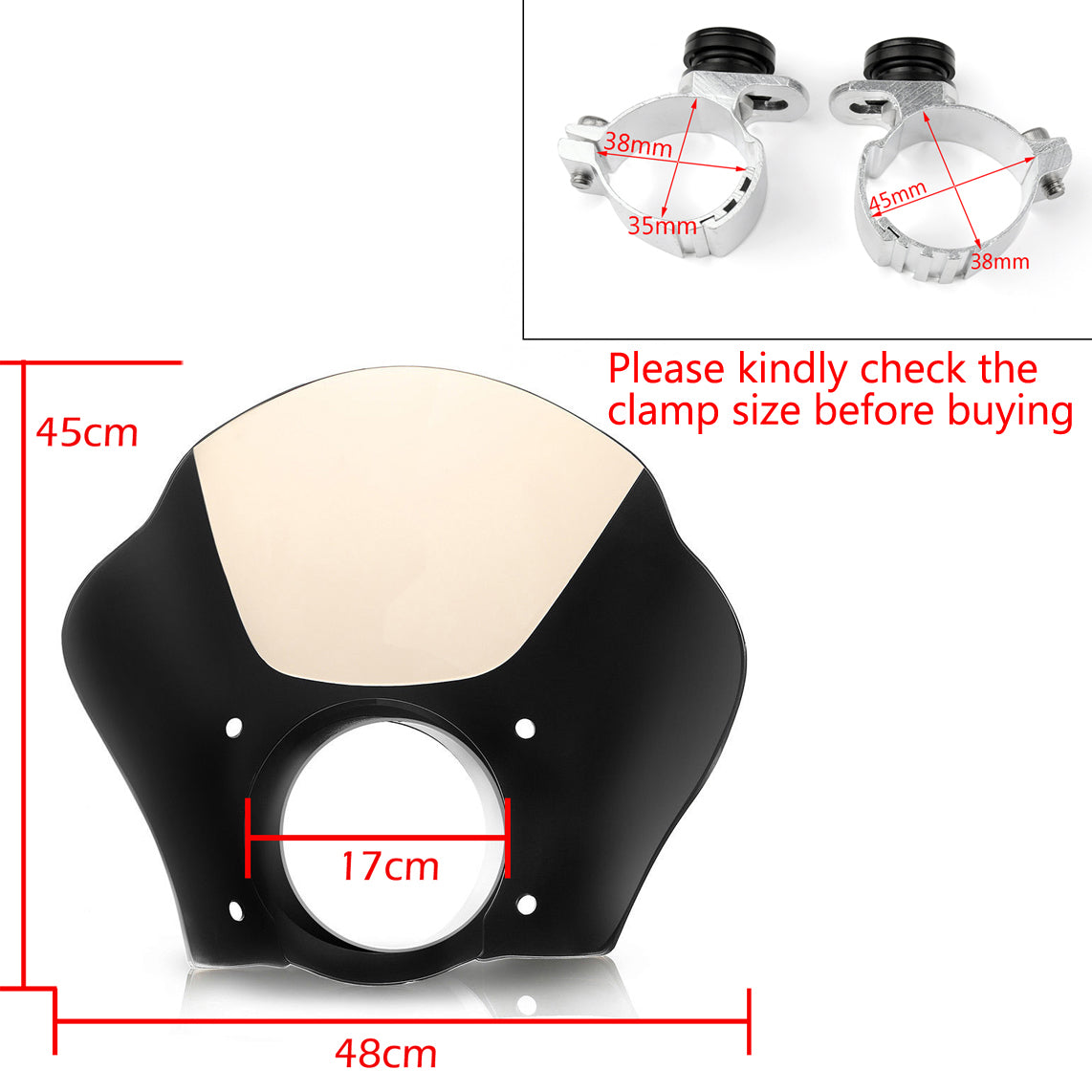 86-16 Sportster XL 883 1200 FXDL  Windshield Cafe Racer Windscreen Fairing