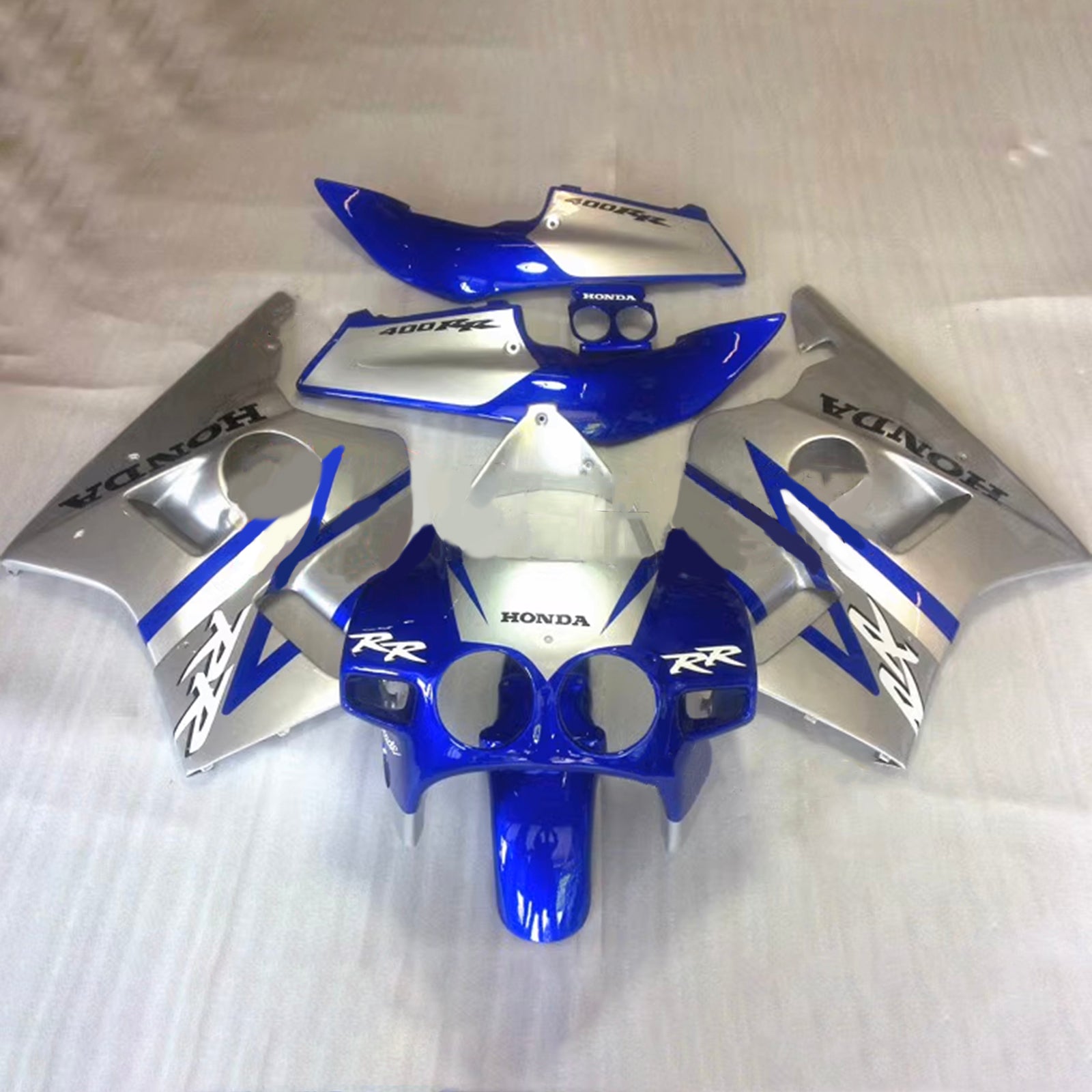 Amotopart 1987-1989 Honda CBR400RR NC23 Kit de carénage bleu et argent