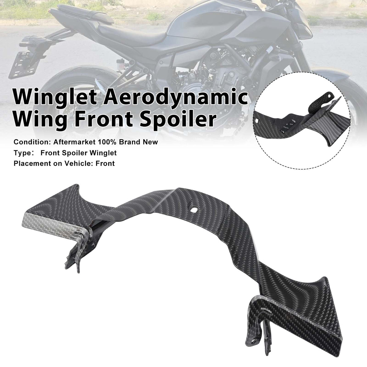 2025-2026 Yamaha MT-07 Winglet Aerodynamický přední spoiler křídla