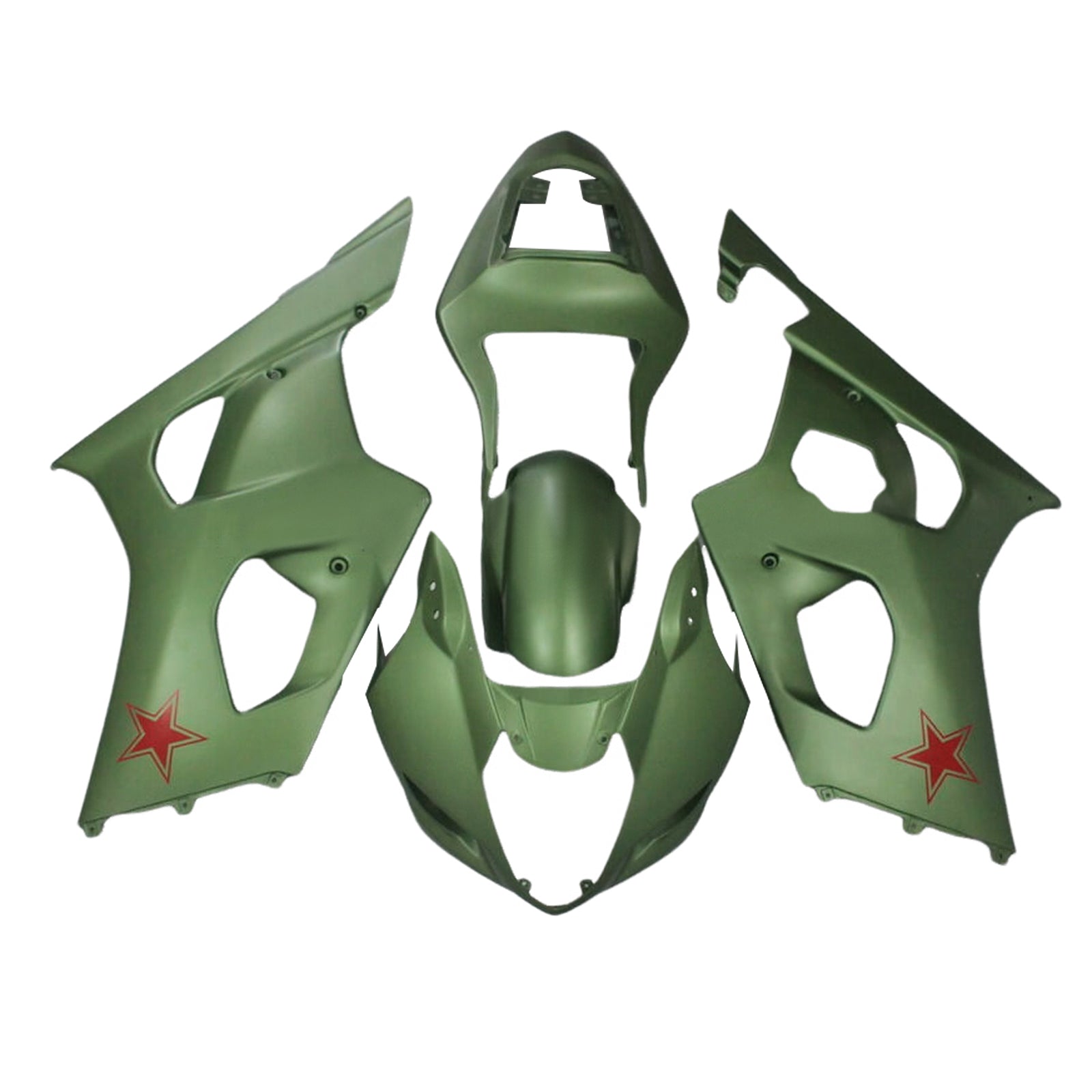 Amotopart 2003-2004 K3 GSXR1000 Suzuki Dark Matte Green Fairing Kit