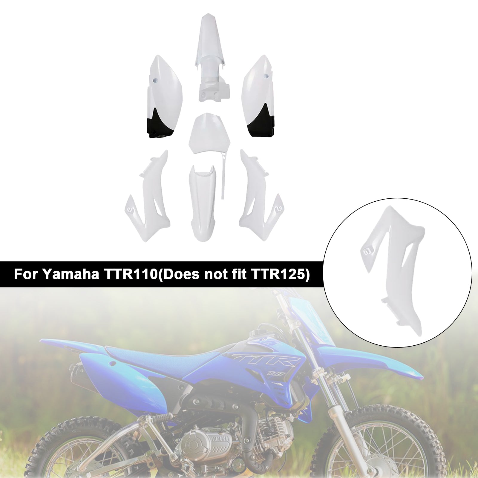 Yamaha TTR110 Dirt Bike Body Plastic Kit Fender Faming