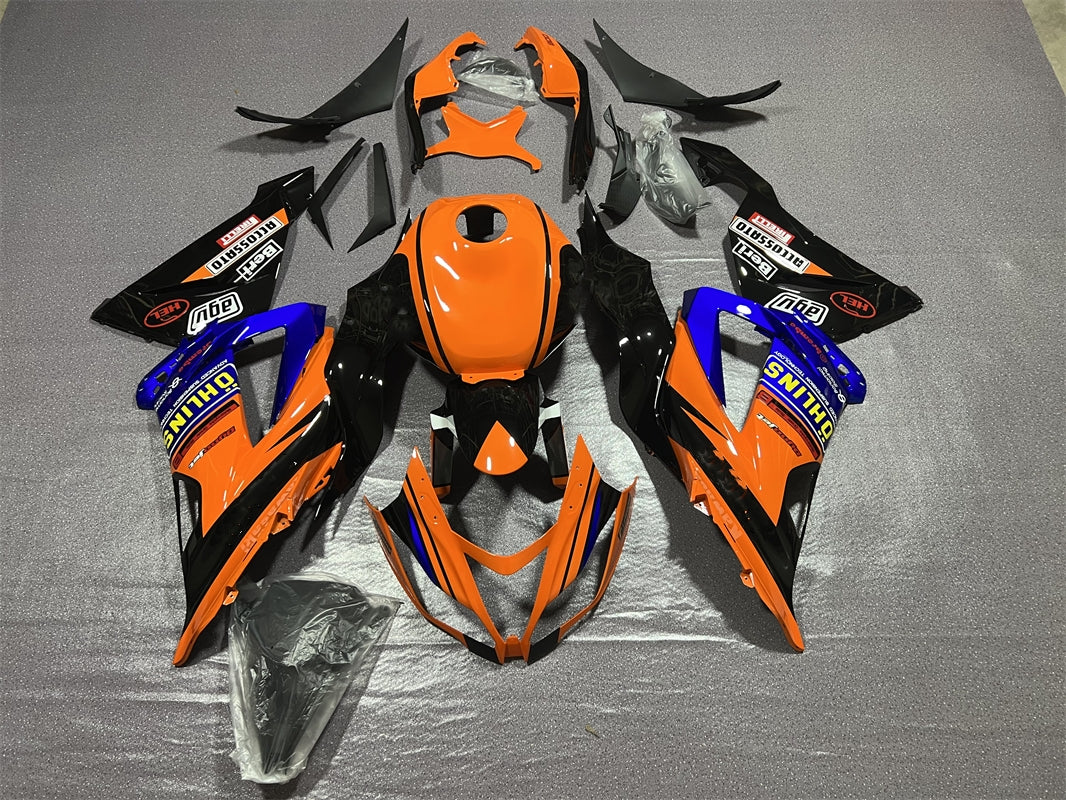 Kit de carenado Amotopart Kawasaki ZX6R 636 2013-2018 naranja y azul