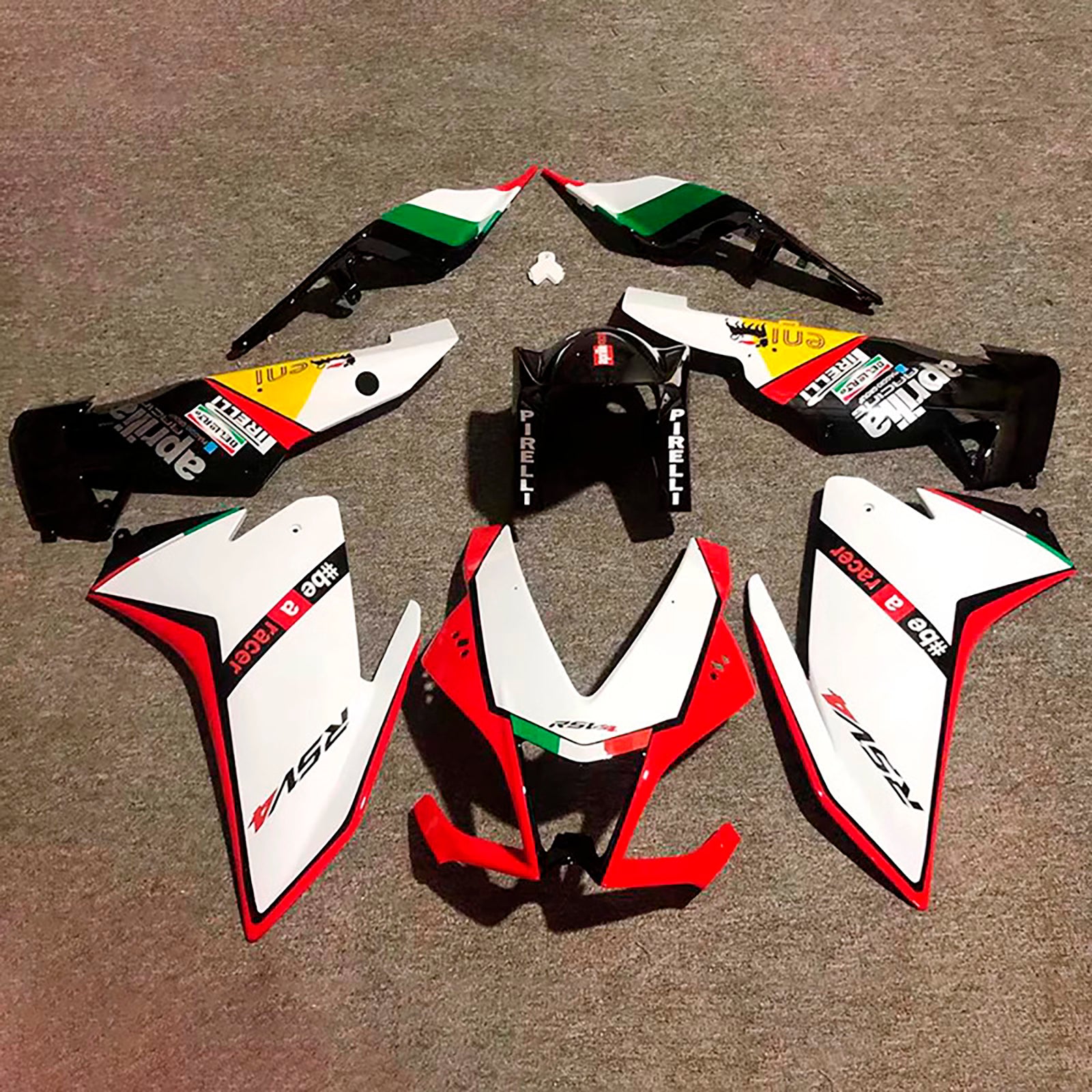 Amotopart 2009-2015 Aprilia RSV4 1000 White Yellow Red Fairing Kit