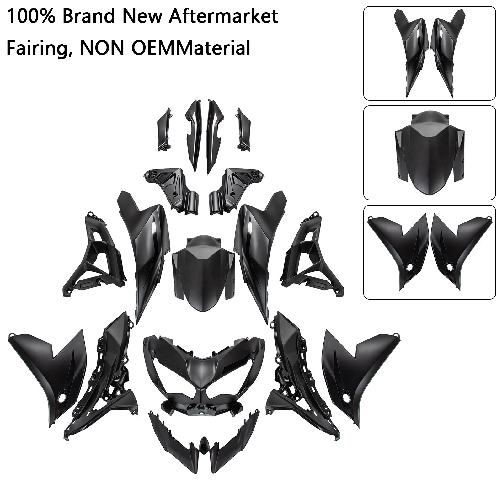 2022-2024 Kawasaki VERSYS 650 KLE ABS Black Fairing Kit