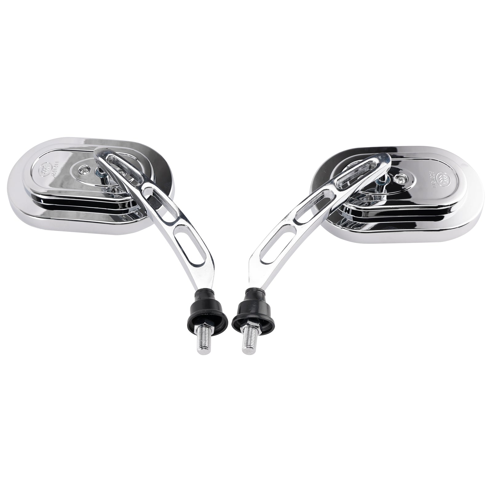 M10 Metric Motorbike Motorcycle Chrome Rearview Mirrors Compatible