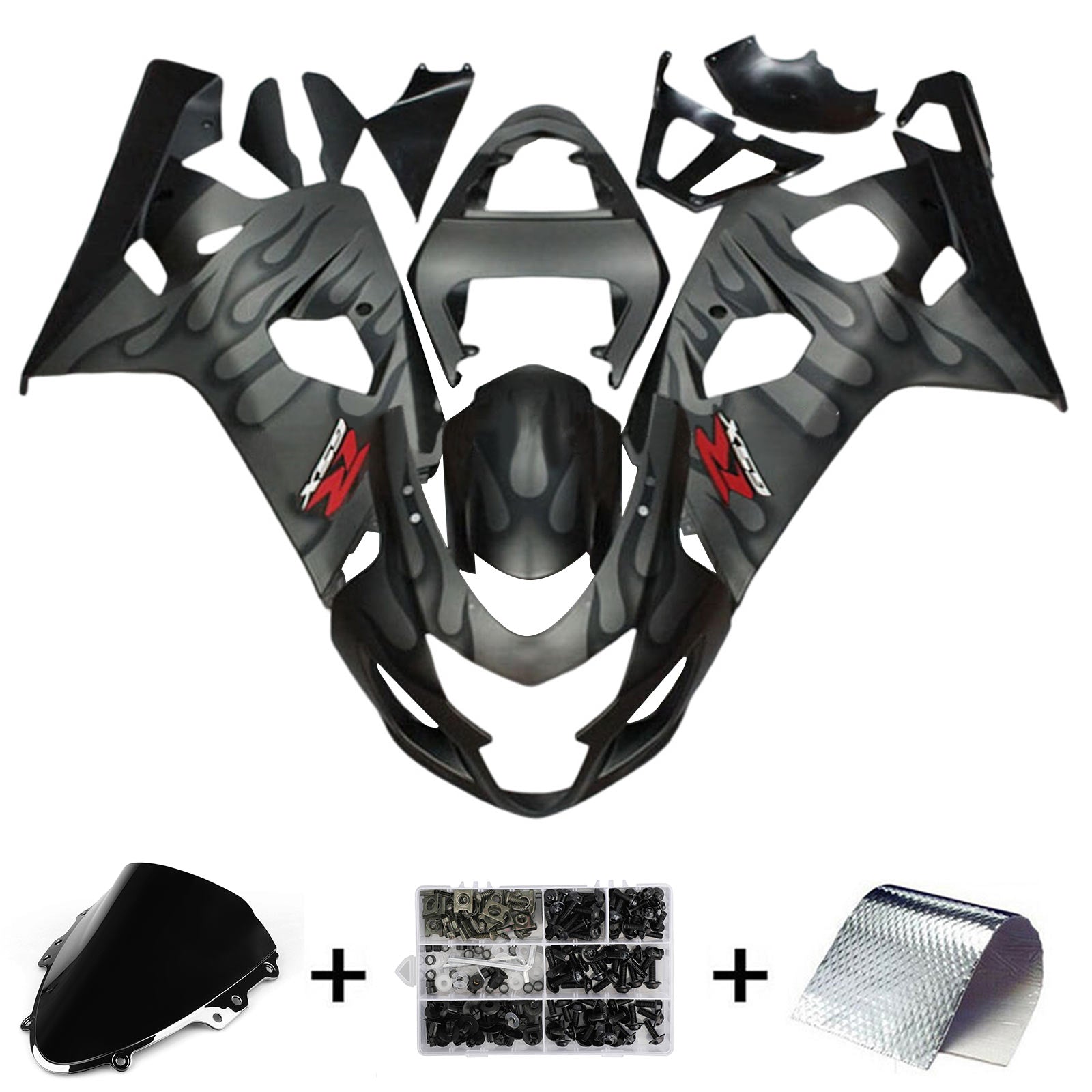 Amotopart 2004-2005 K4 GSXR 600/750 Suzuki Grey&Black Fairing Kit