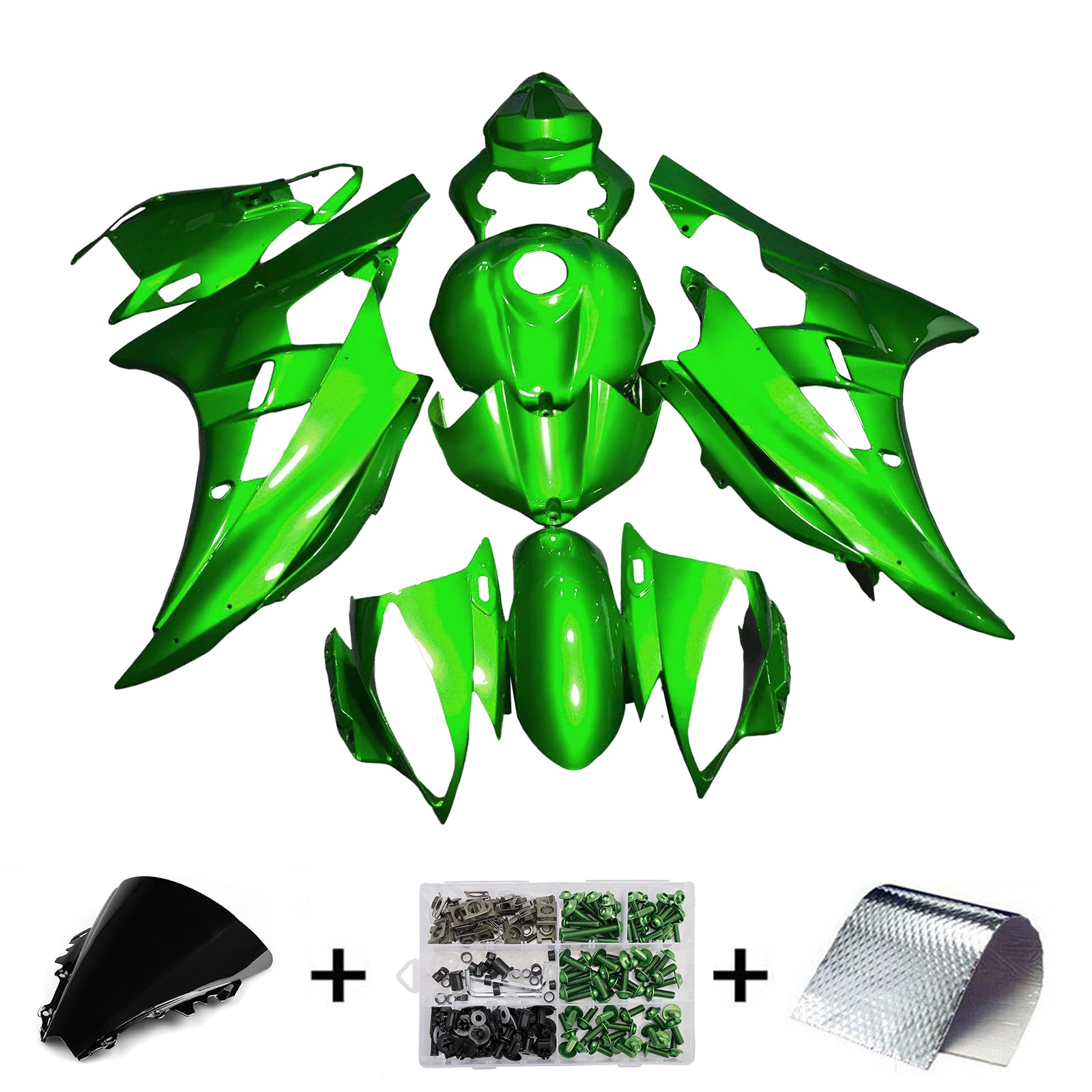Amotopart 2006-2007 Yamaha YZF-R6 Green Fairing Kit