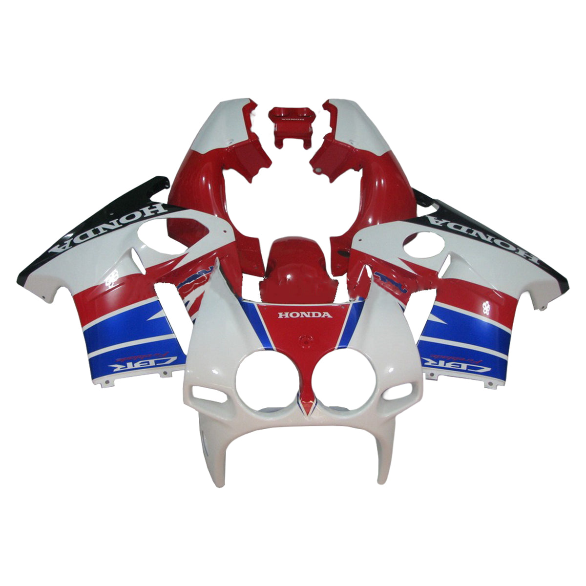 Amotopart 1988-1989 Honda CBR250RR Kit de carénage bleu et rouge