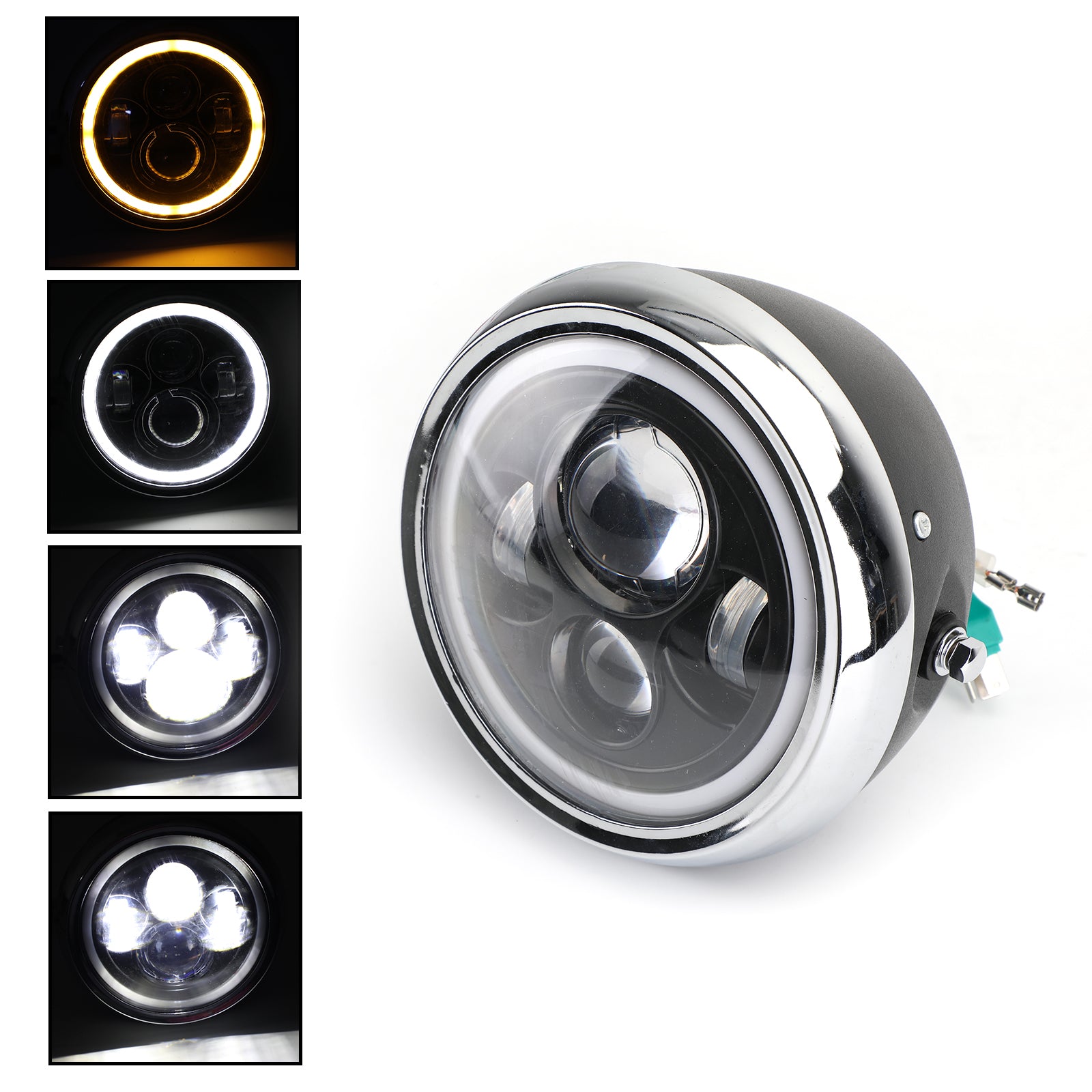 Cafe Racer Cruiser Bobber personnalisé 7 pouces phare de moto projecteur LED rond