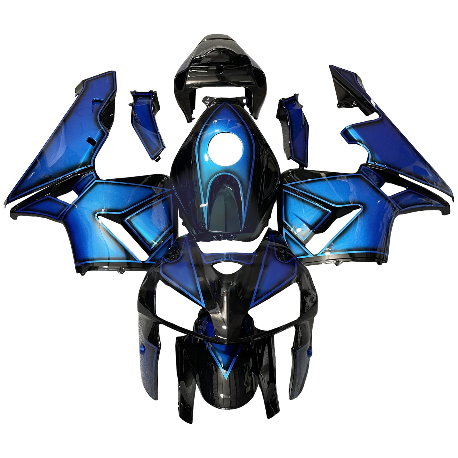 Amotopart 2005-2006 Honda CBR600RR Kit de carénage noir bleu