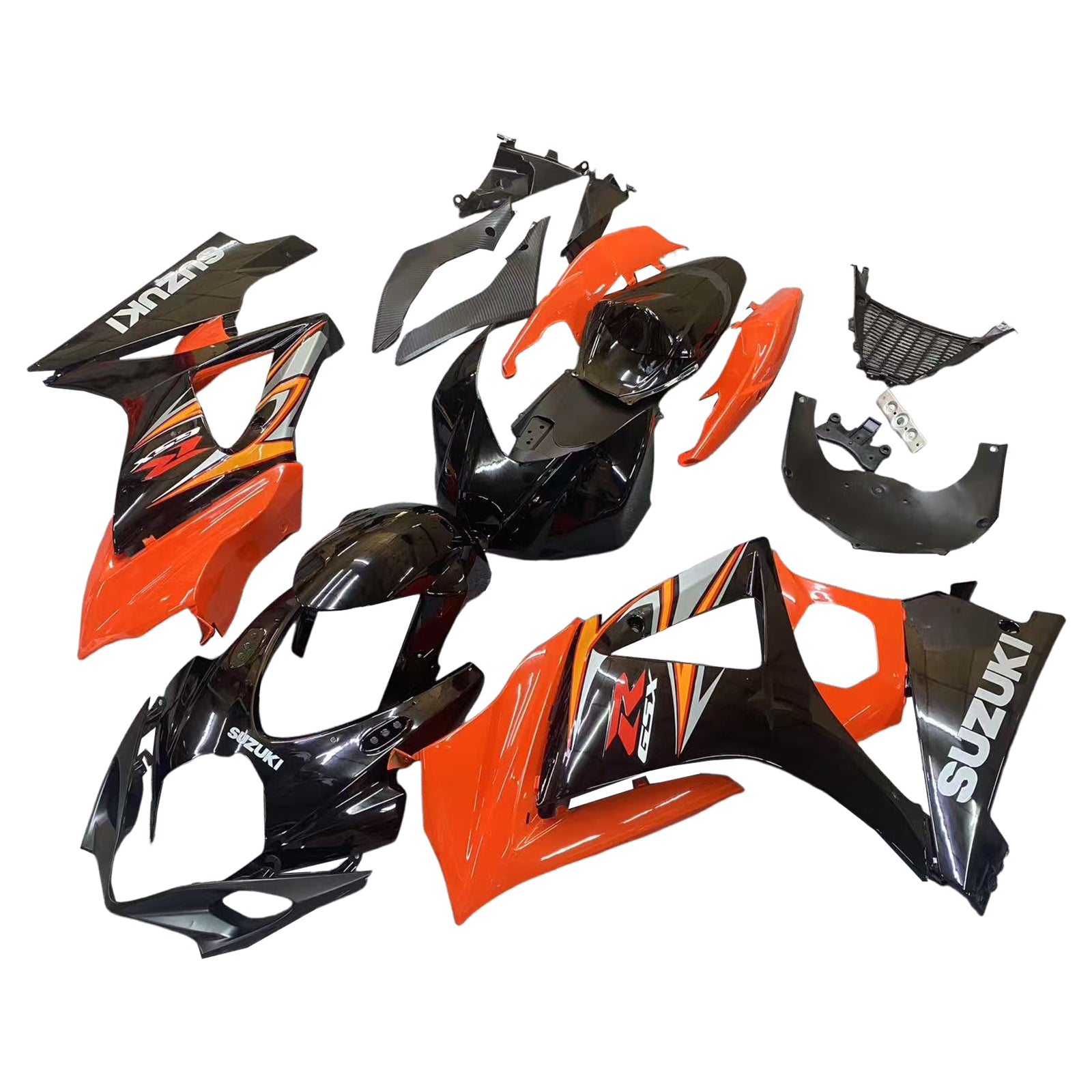 Amotopart 2007-2008 Suzuki GSXR1000 Black Orange Fairing Kit