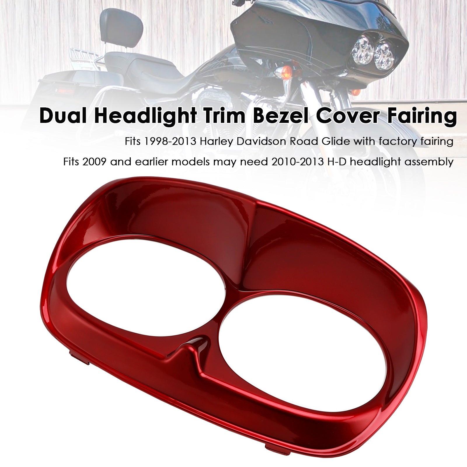 1998-2013 Road Glide Dual Headlight Trim Bezel Cover Fairing