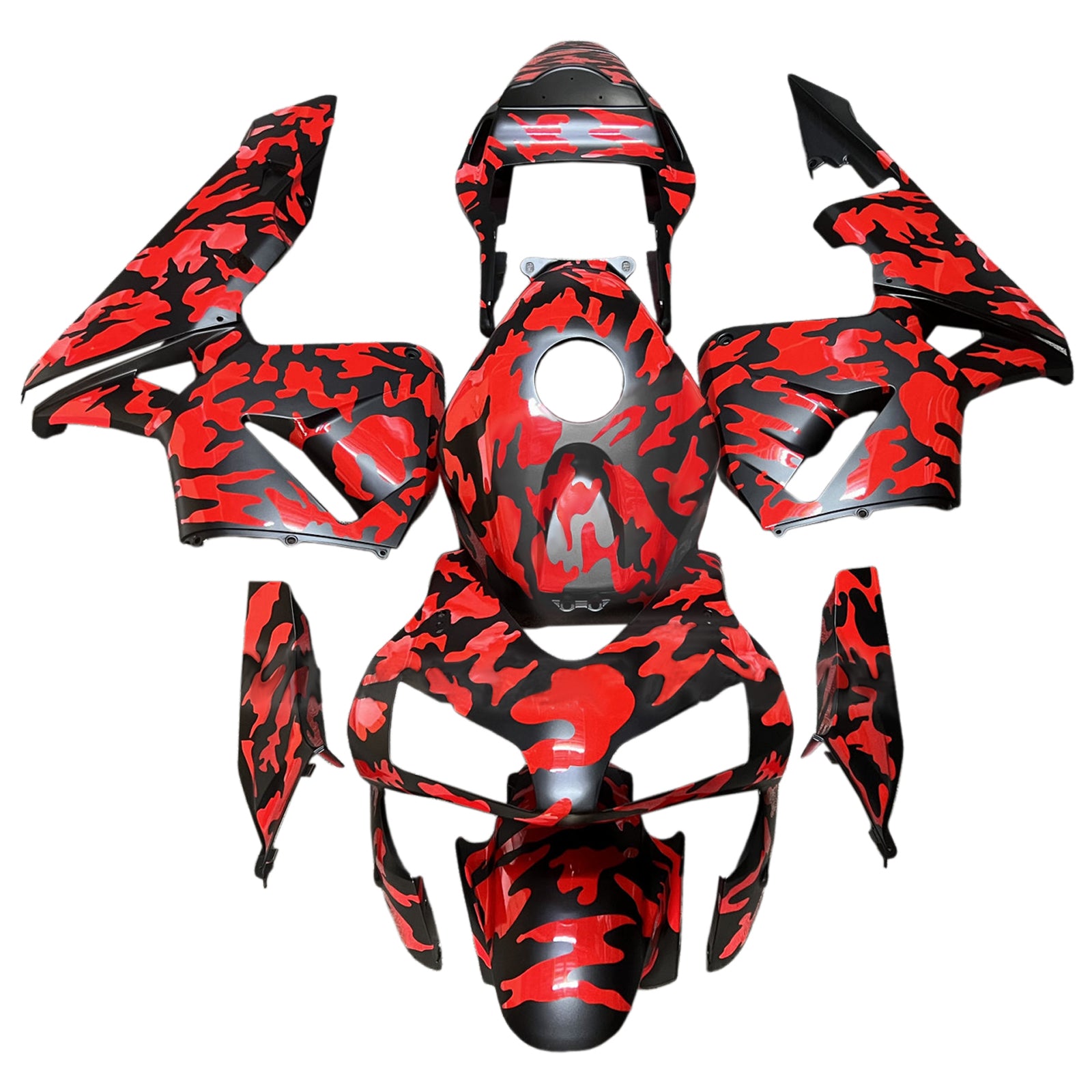 Amotopart 2003-2004 Honda CBR600RR Kit de carénage noir rouge