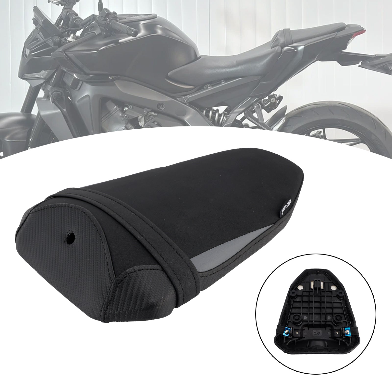 2024–2026 Yamaha MT-09 MT 09 Rücksitz-Beifahrerkissen, flach, Pu