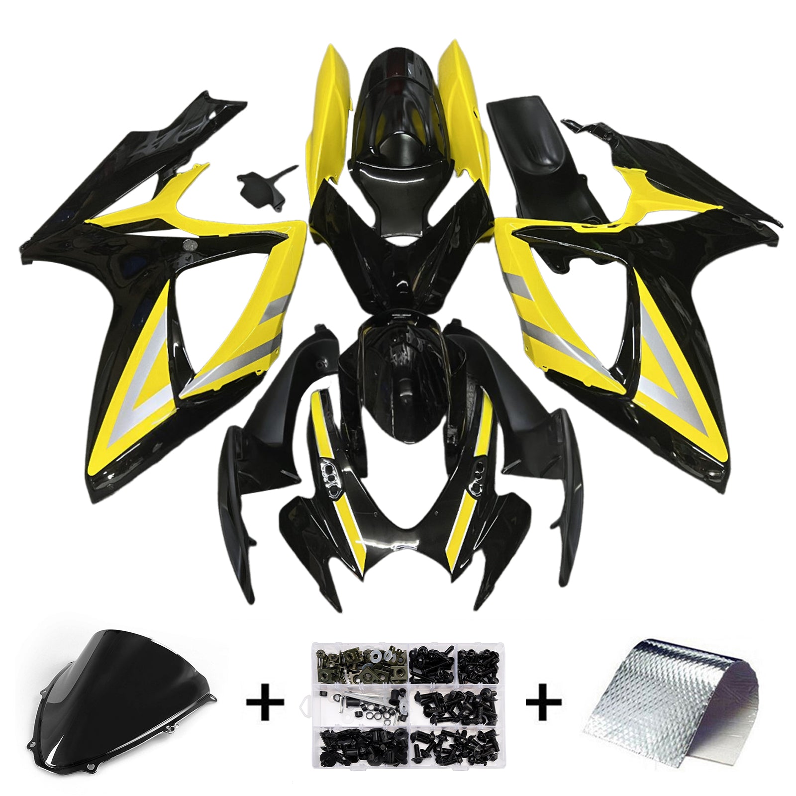 Amotopart 2006-2007 Suzuki GSXR 600/750 Yellow Black Fairing Kit