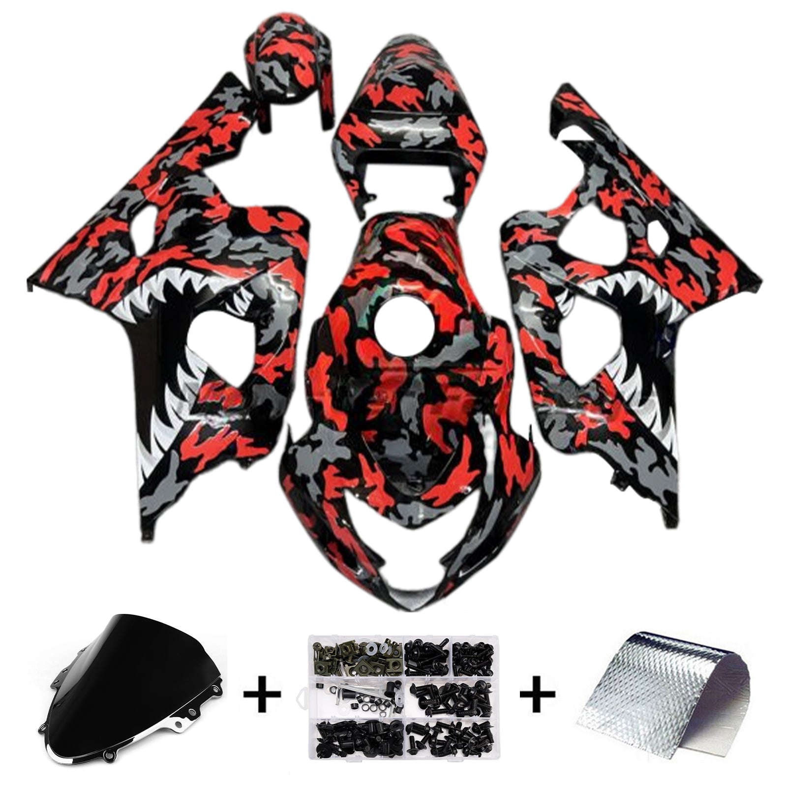 Amotopart 2004-2005 Suzuki GSXR 600/750 Grey Orange Fairing Kit