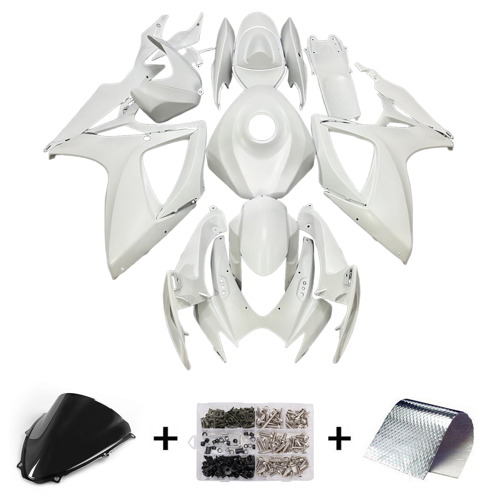 Amotopart 2006-2007 Suzuki GSXR 600/750 Full White Fairing Kit