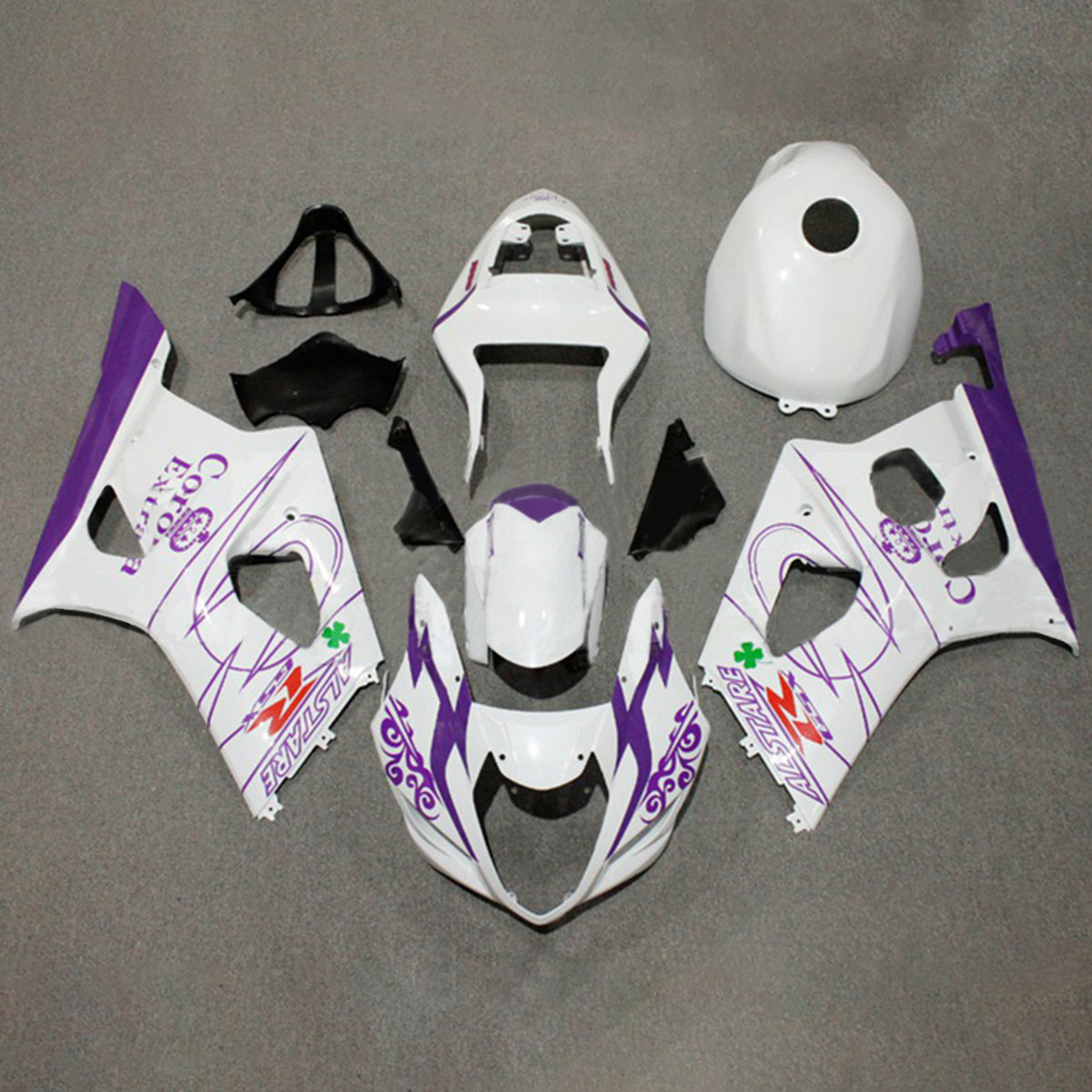 Amotopart 2003-2004 K3 Suzuki GSXR1000 Kit de carénage blanc et violet