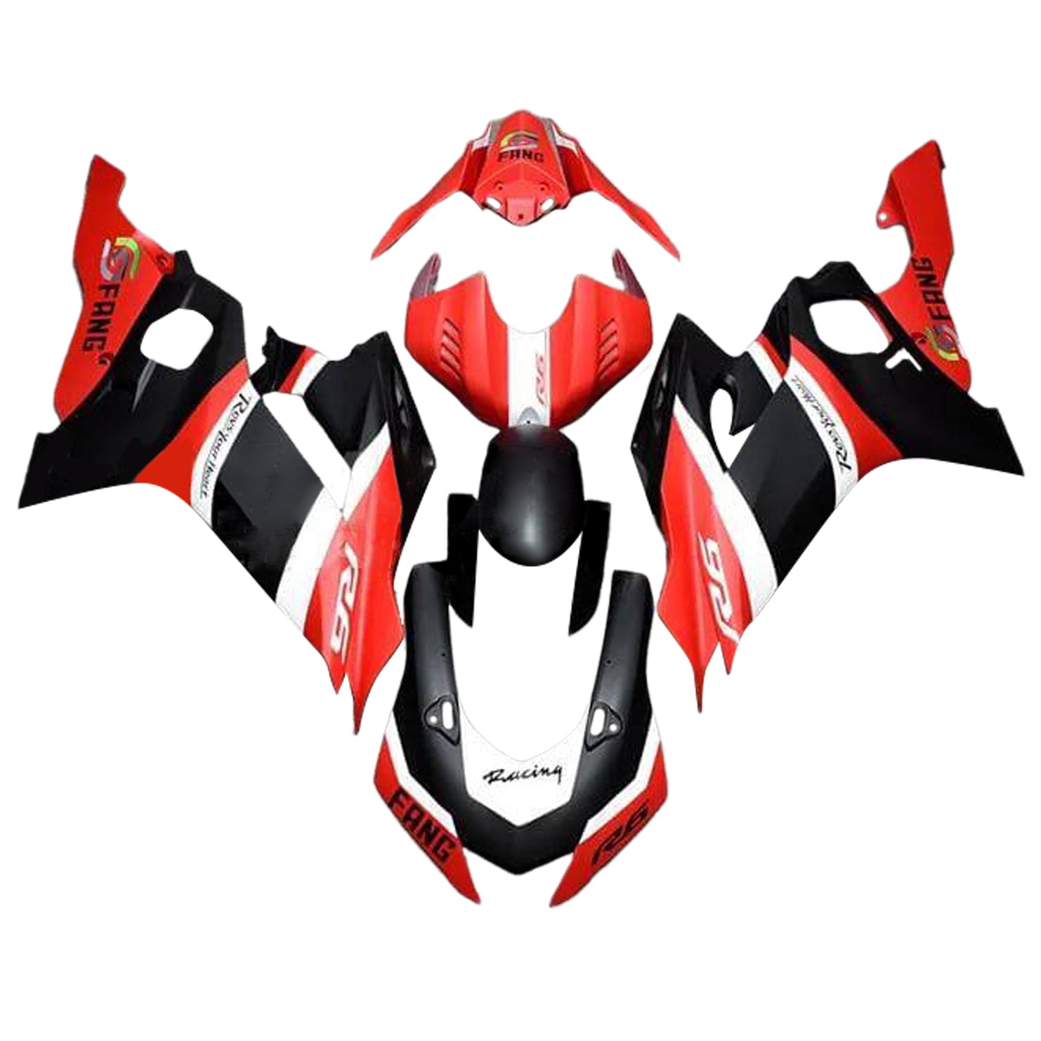 Amotopart 2017-2023 Yamaha YZF R6 Matte Black White Red Fairing Kit