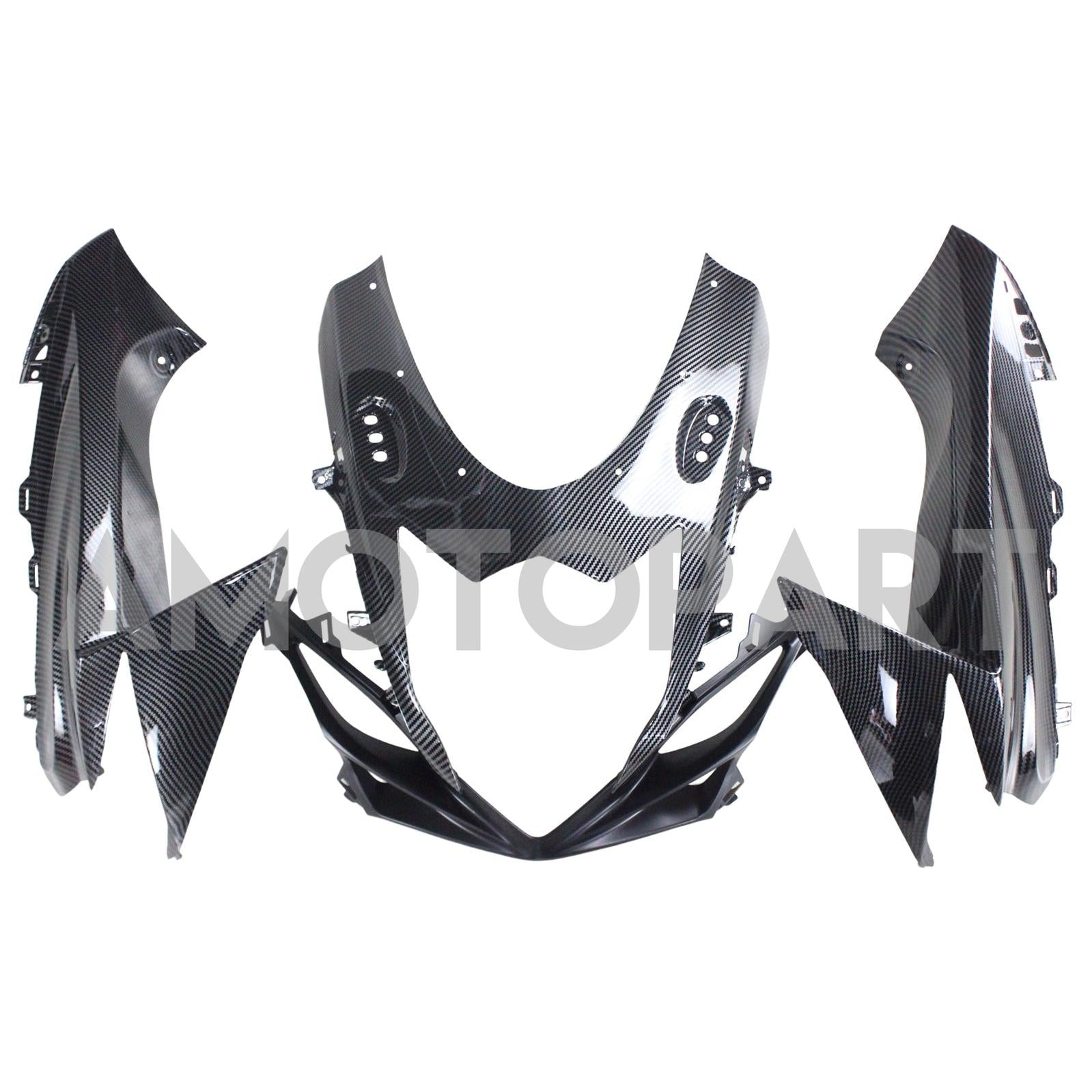 Amotopart 2011-2024 Suzuki GSXR 600/750 Kit de carenado negro de fibra de carbono