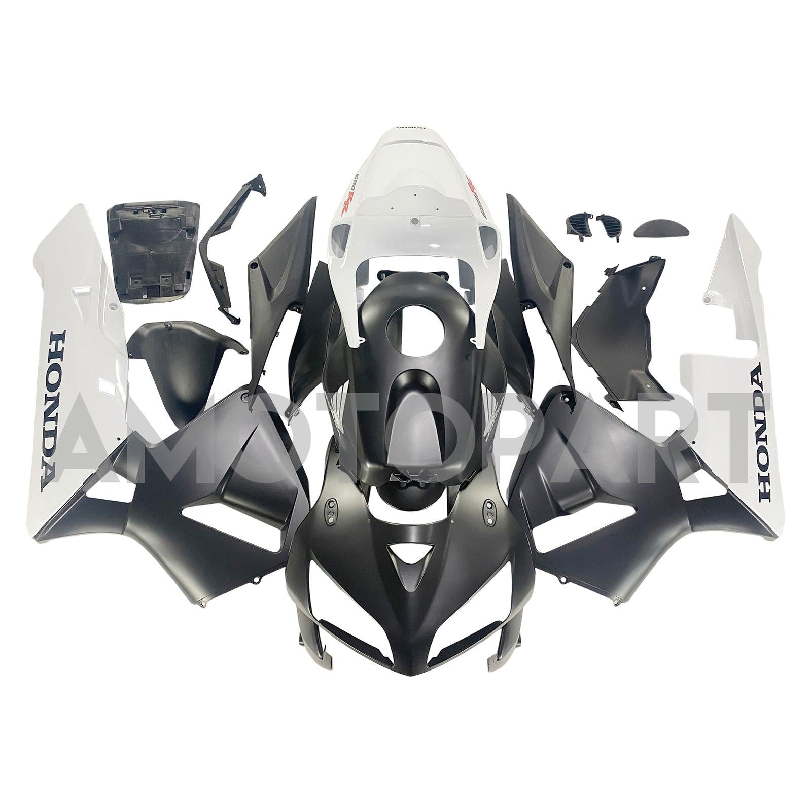 Amotopart 2005–2006 Honda CBR600RR Schwarz-Weiß-Verkleidungsset