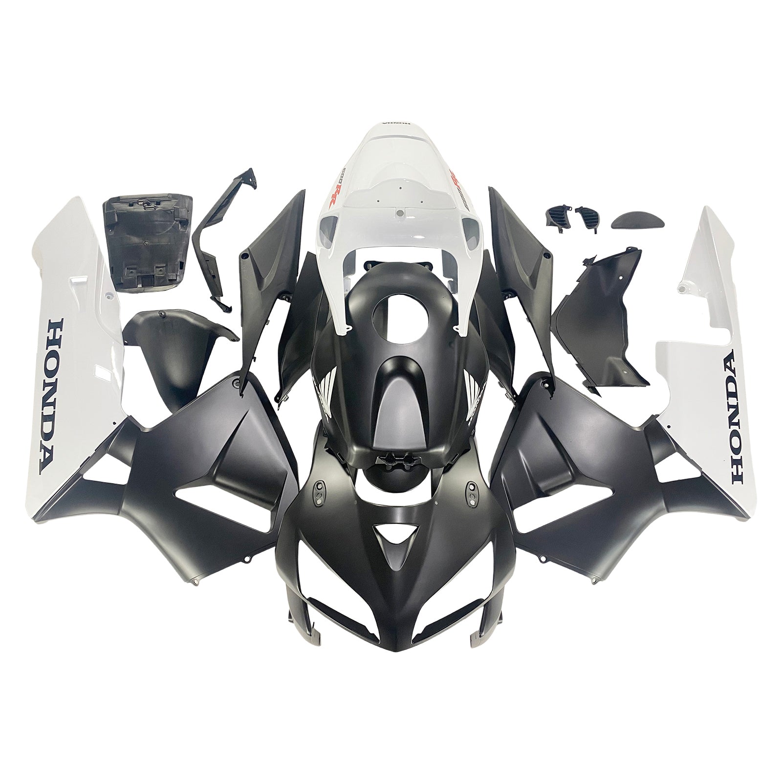 Amotopart 2005-2006 Honda CBR600RR Black White Fairing Kit