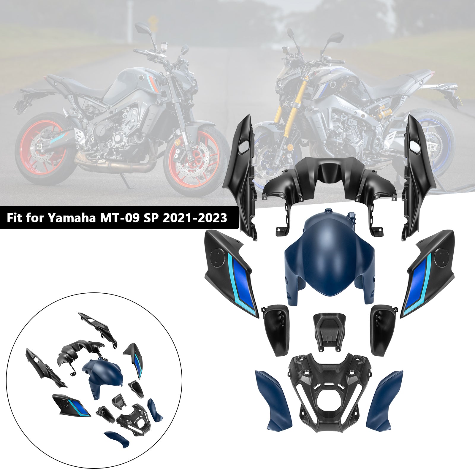 Amotopart 2021-2023 Yamaha MT 09 Fairing Kit