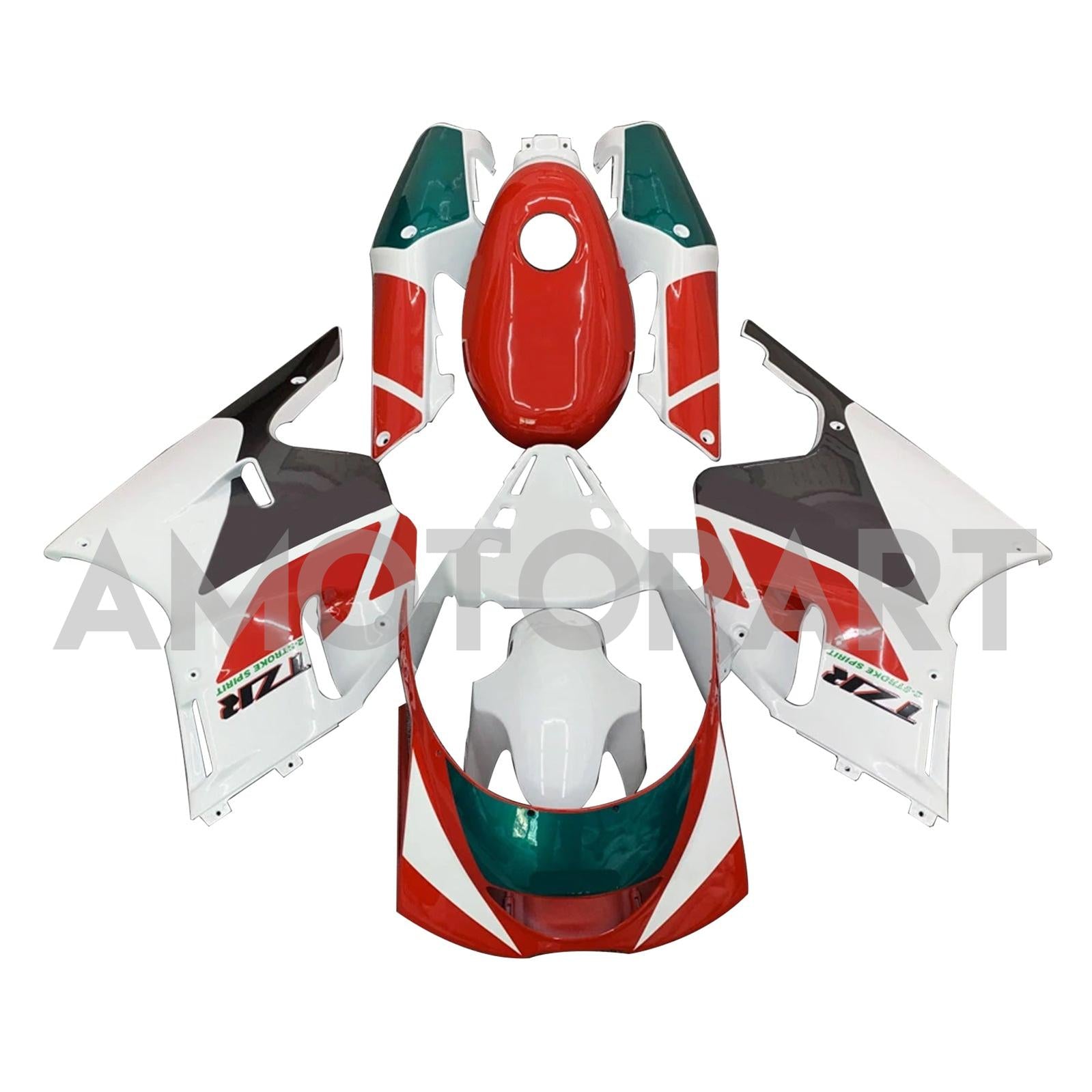 Amotopart 1991-1994 Yamaha TZR250 3XV White Red Green Fairing Kit
