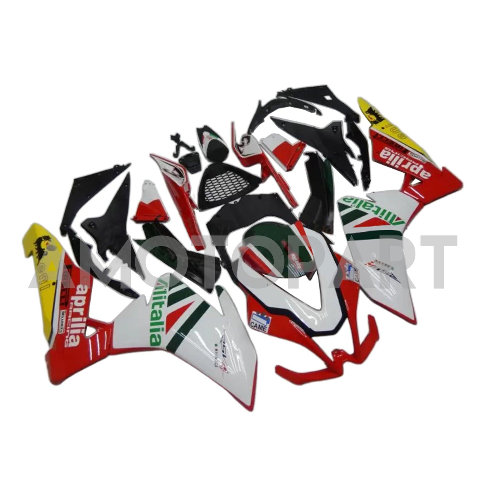 Amotopart 2009-2015 RSV4 1000 アプリリア ホワイト&レッド スタイル5 フェアリングキット