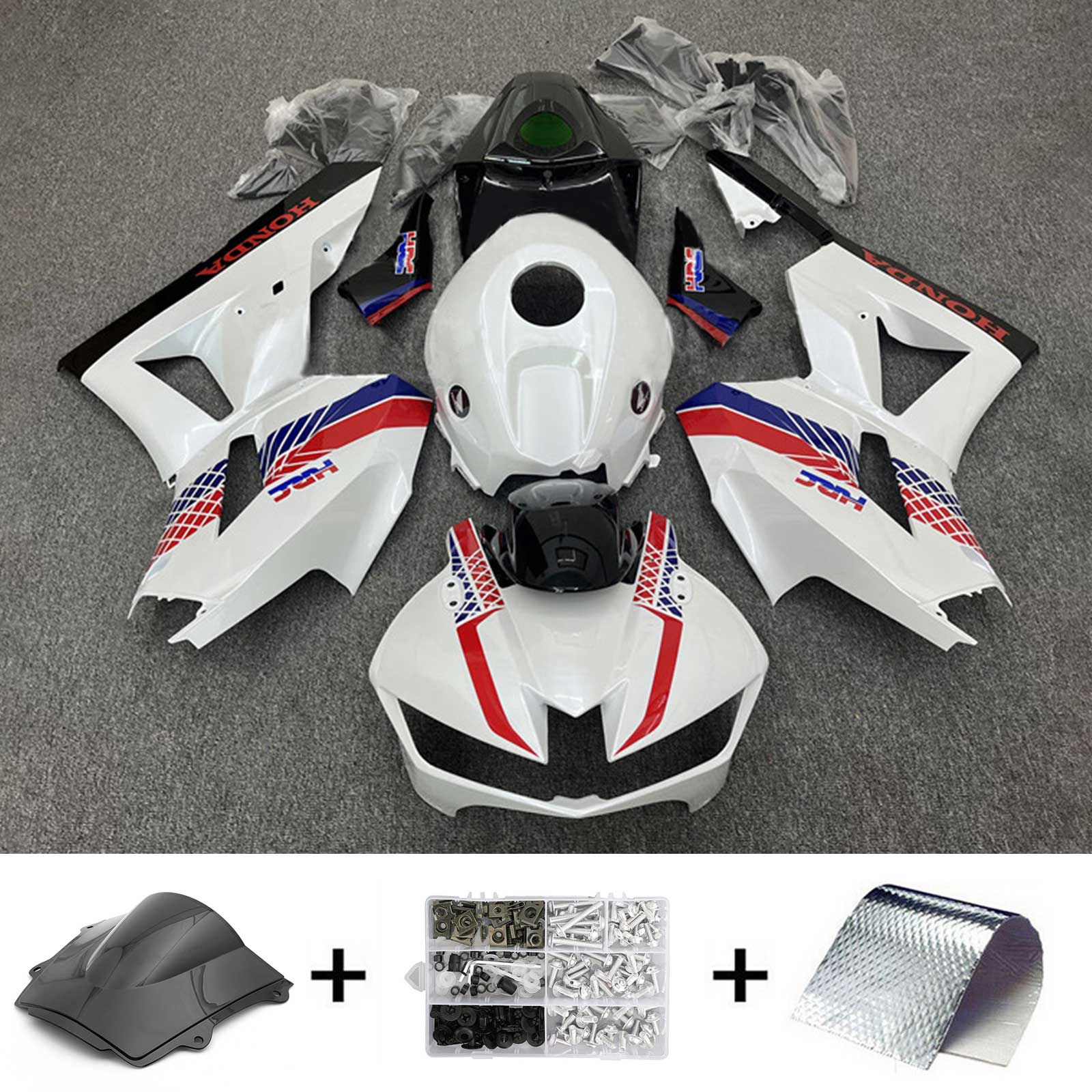 Amotopart 2013-2023 F5 CBR600RR ホンダ レッド&ブルー Styl3 フェアリングキット