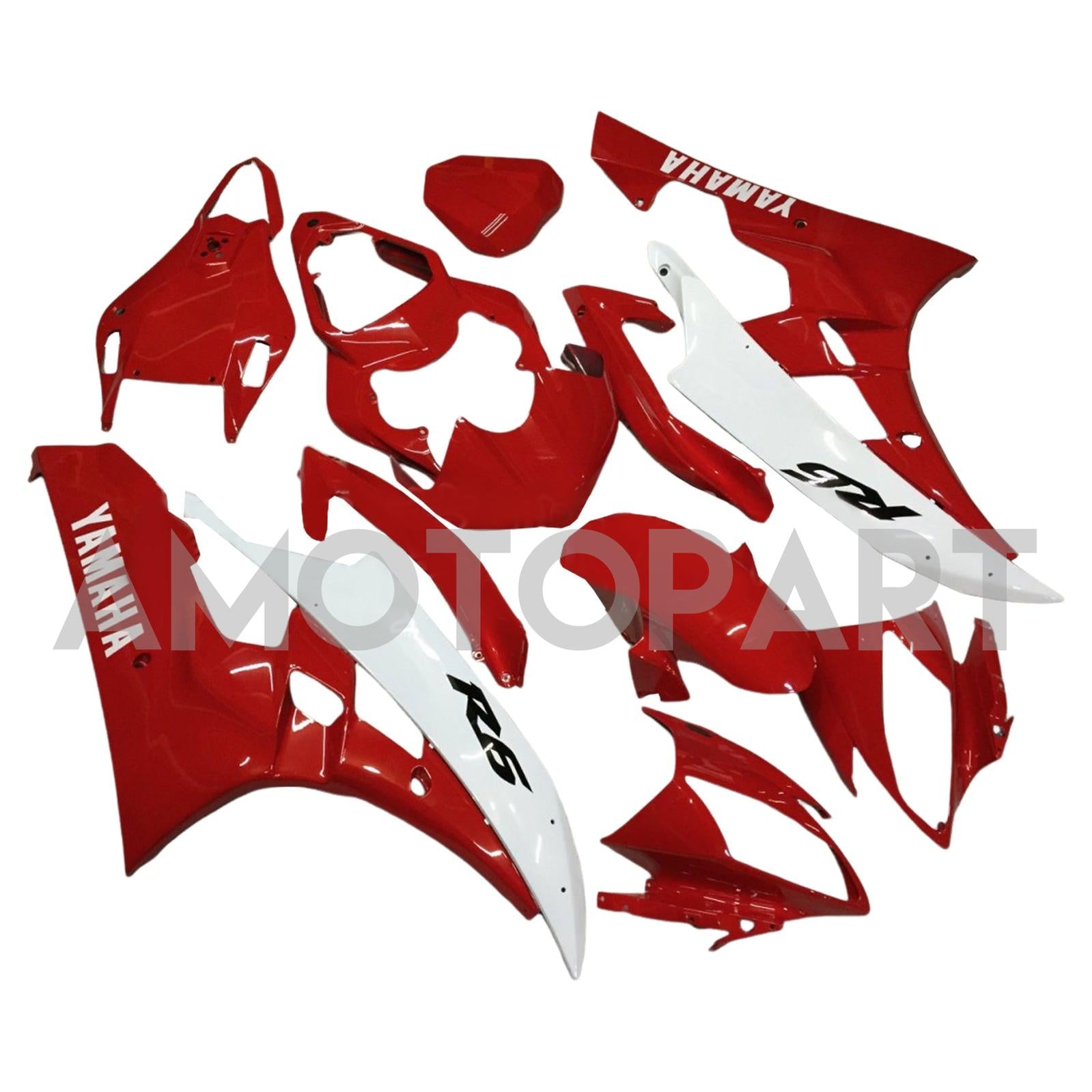 Amotopart 2006-2007 Yamaha YZF 600 R6 Colección de kit de carenado negro y azul