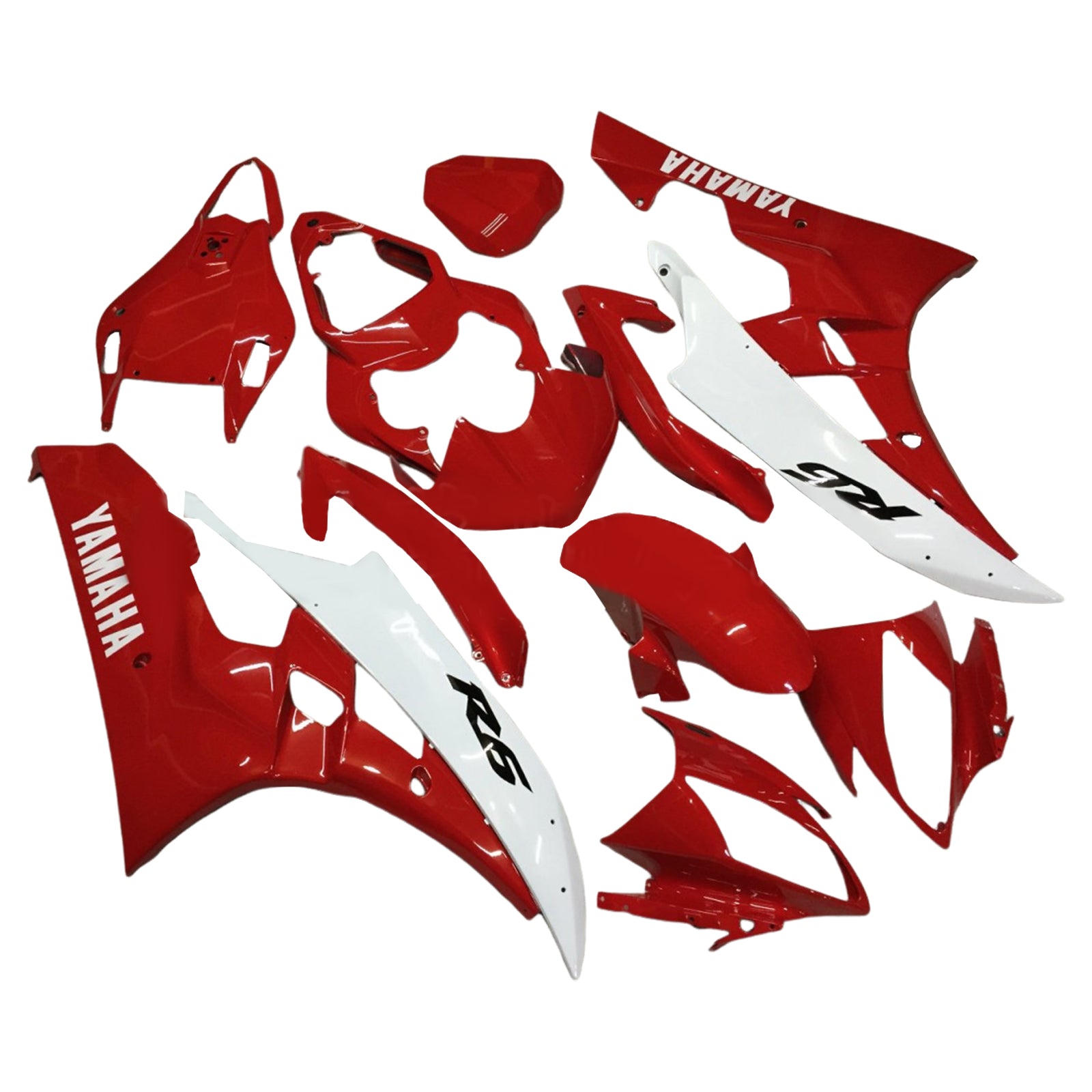 Amotopart 2006-2007 Yamaha YZF 600 R6 Red&White Fairing Kit