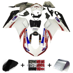 Amotopart 2007-2012 Ducati 1098 1198 848 Red&White Style10 Fairing Kit