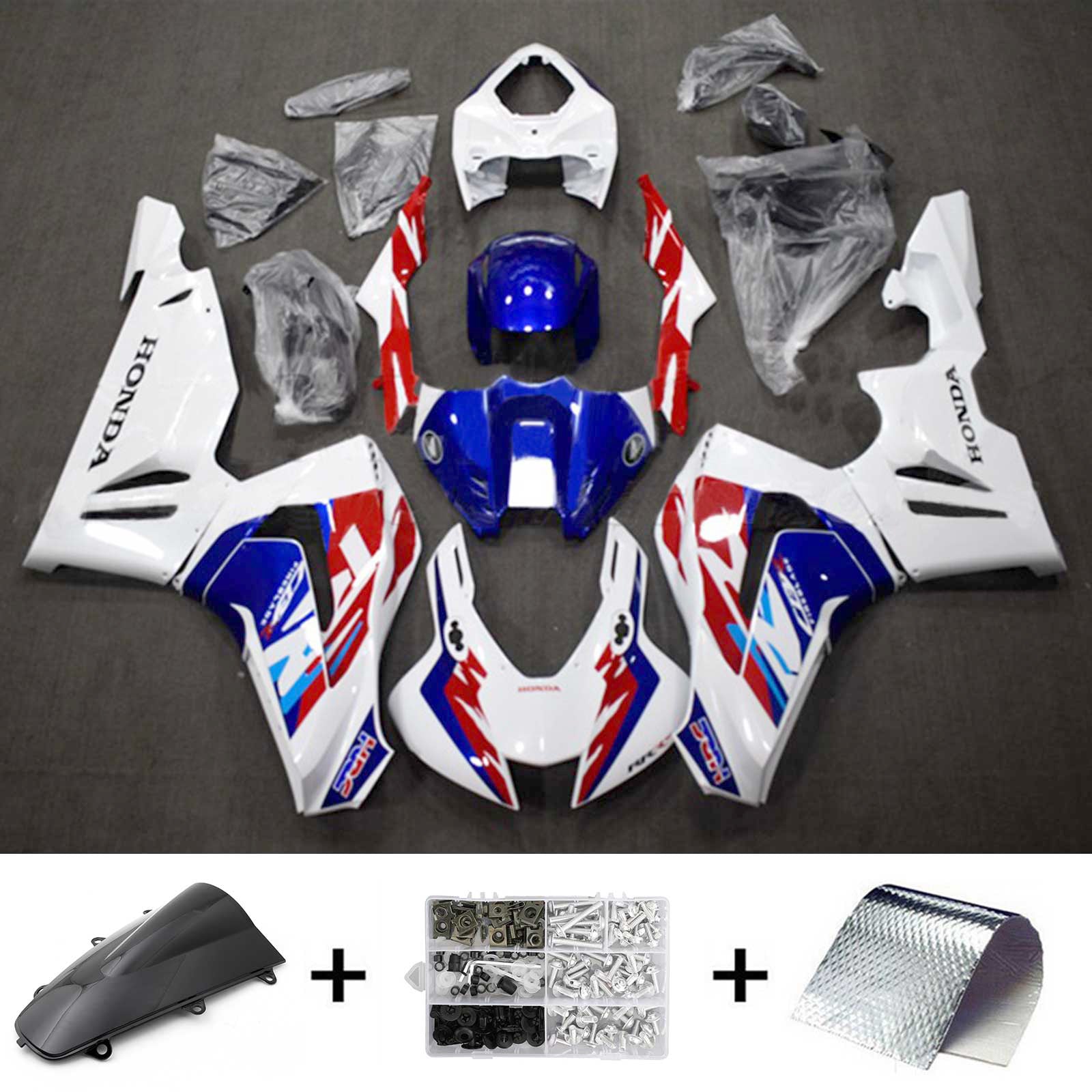 Amotopart 2020-2023 CBR1000RR-R Kit de carénage bleu et rouge Honda