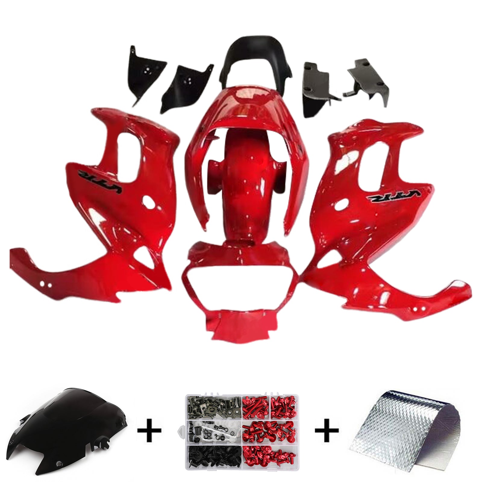 Amotopart 1997-2005 VTR1000F Honda Kit de carénage rouge