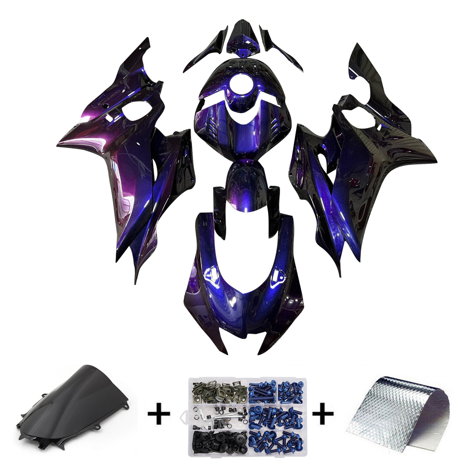 Amotopart 2017-2023 Yamaha YZF-R6 Gradient Blue Purple Fairing Kit