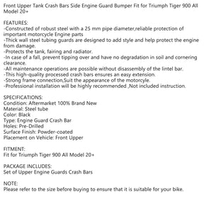 20-21 TR Tiger 900 All Model Lower Crash Bars Engine Guards