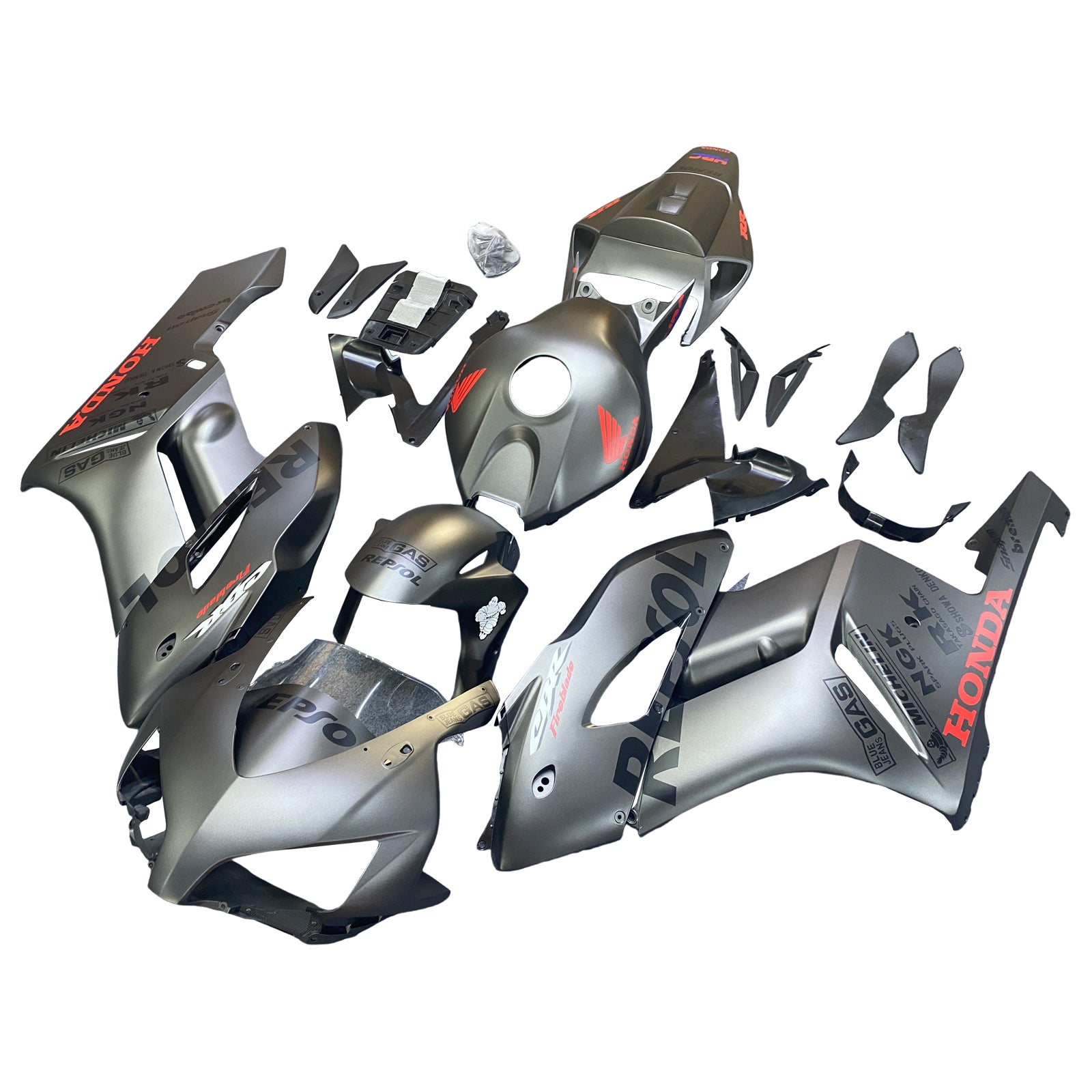 Amotopart 2004-2005 Honda CBR1000RR Silver Black Fairing Kit