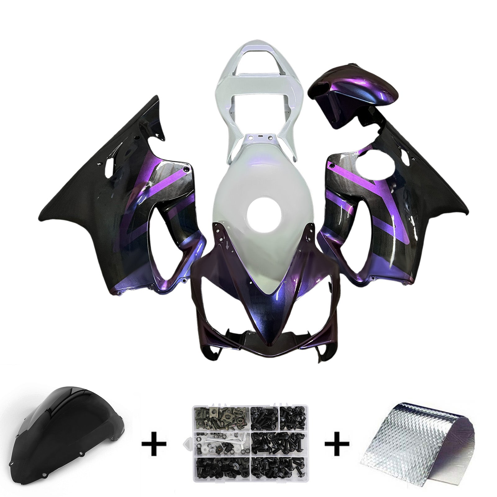 Amotopart 2001-2003 Honda CBR600 F4i Purple White Fairing Kit