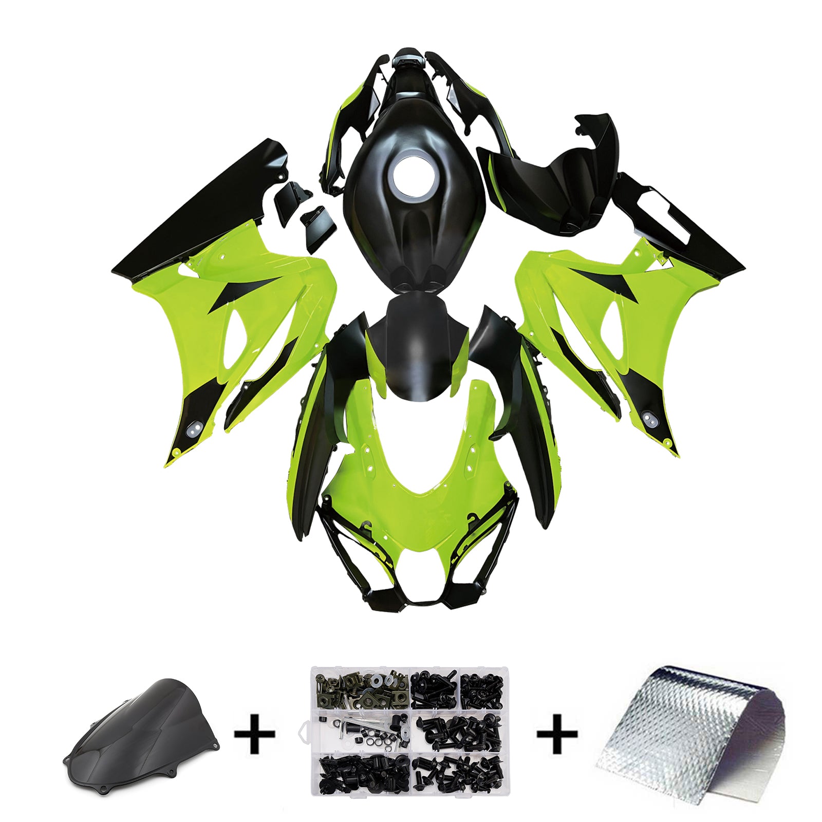 Amotopart 2017-2025 Suzuki GSXR1000 Kohlefasermuster Greenverreichung Kit