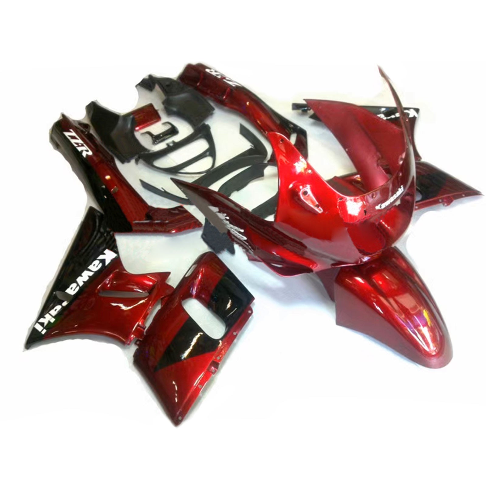 Amotopart ZZR400 1993-2007 ZZR600 1998-2003 Kawasaki Red&Black Fairing Kit