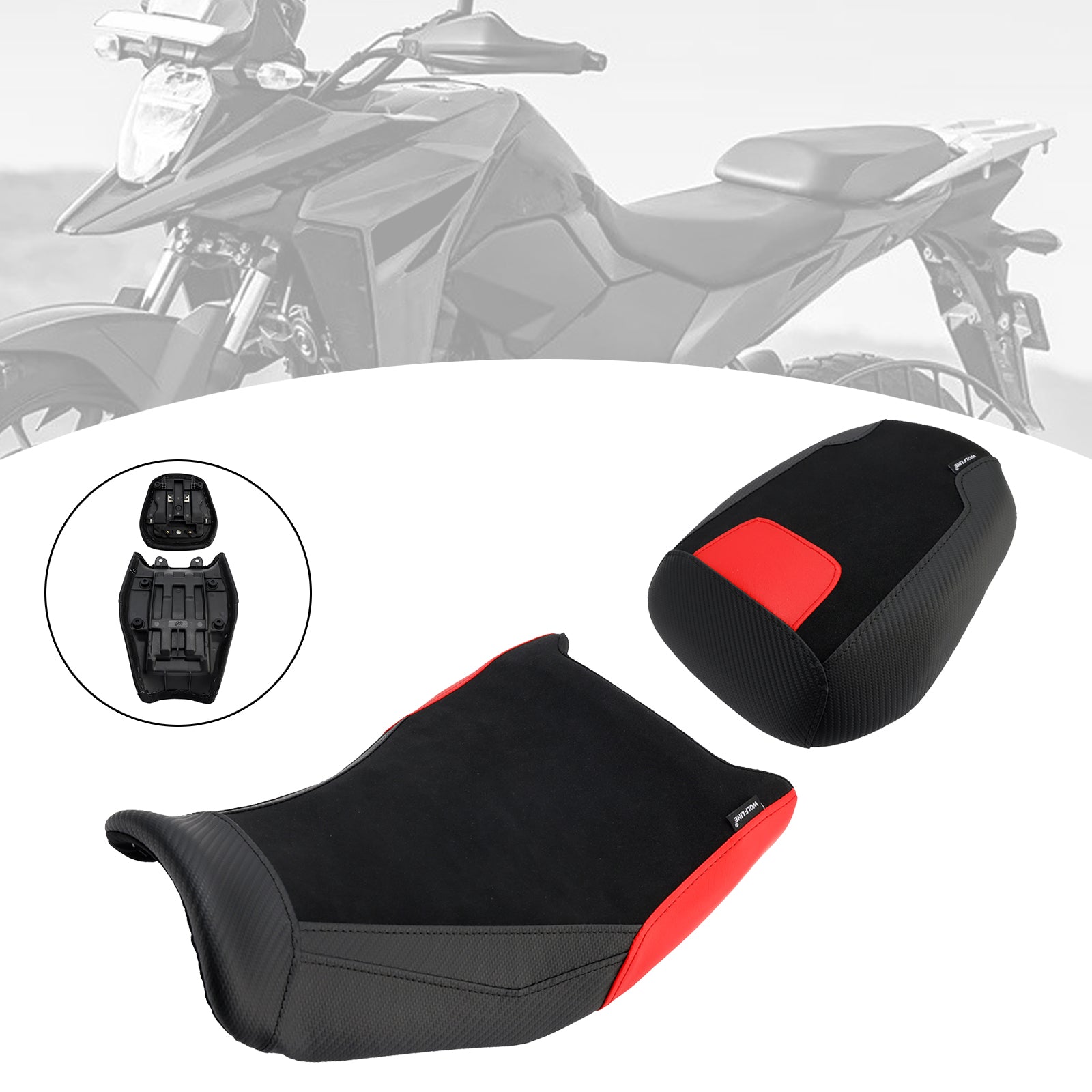 2024–2025 Suzuki V-Strom 250 Sx unten vorne mit/Rücksitz Fahrer Sozius rot