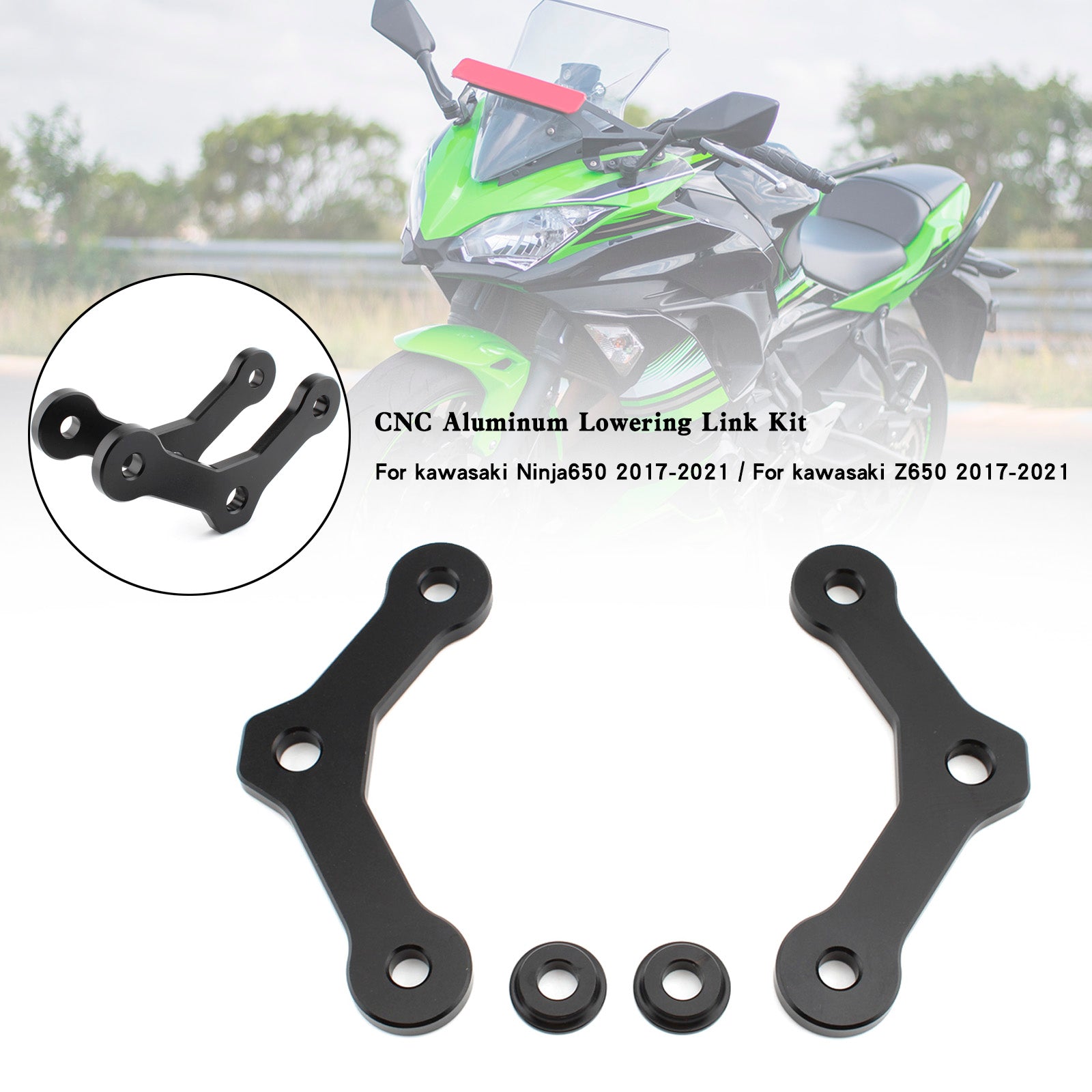 Kit di collegamento abbassamento in alluminio CNC 20mm per kawasaki Ninja650 Z650 2017-2021