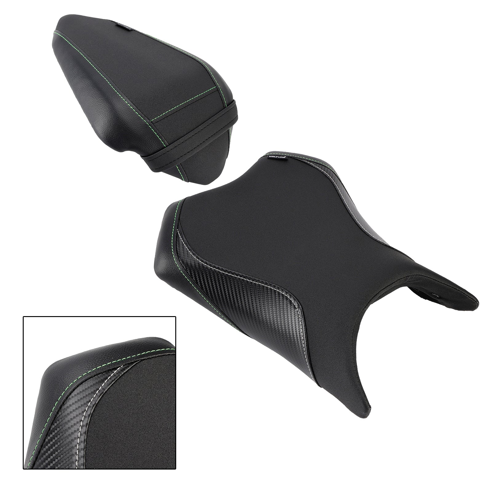 24-25 Kawasaki Ninja 500 Z500 Front&ROhr-Raider-Beifahrerkissen-Set Schwarz1