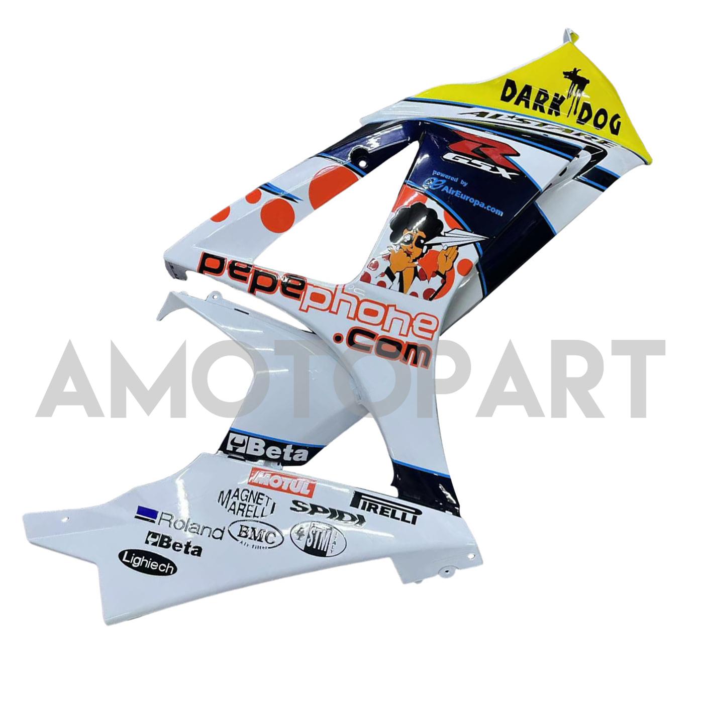 Amotopart 2007-2008 Suzuki GSXR1000 White Black Yellow Red Fairing Kit