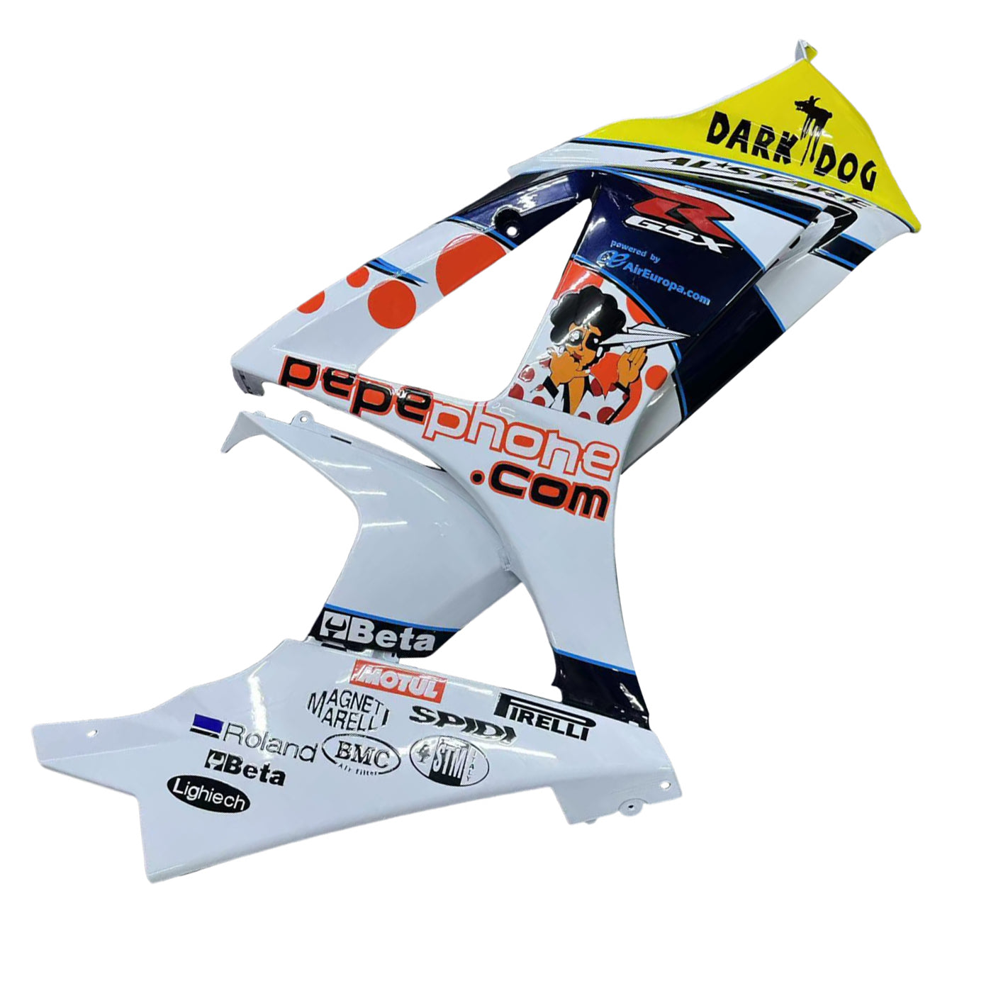 Amotopart 2007-2008 Suzuki GSXR1000 White Black Yellow Red Fairing Kit