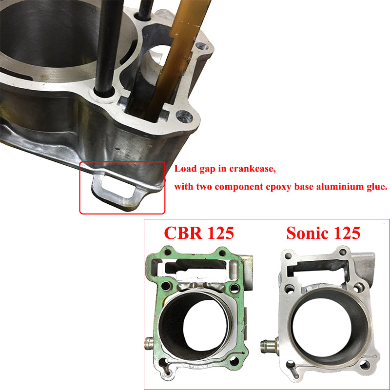 Honda 04-17 CBR125 y 01-08 FS125 Sonic Juego de juntas de anillos de pistón de cilindro de 58 mm