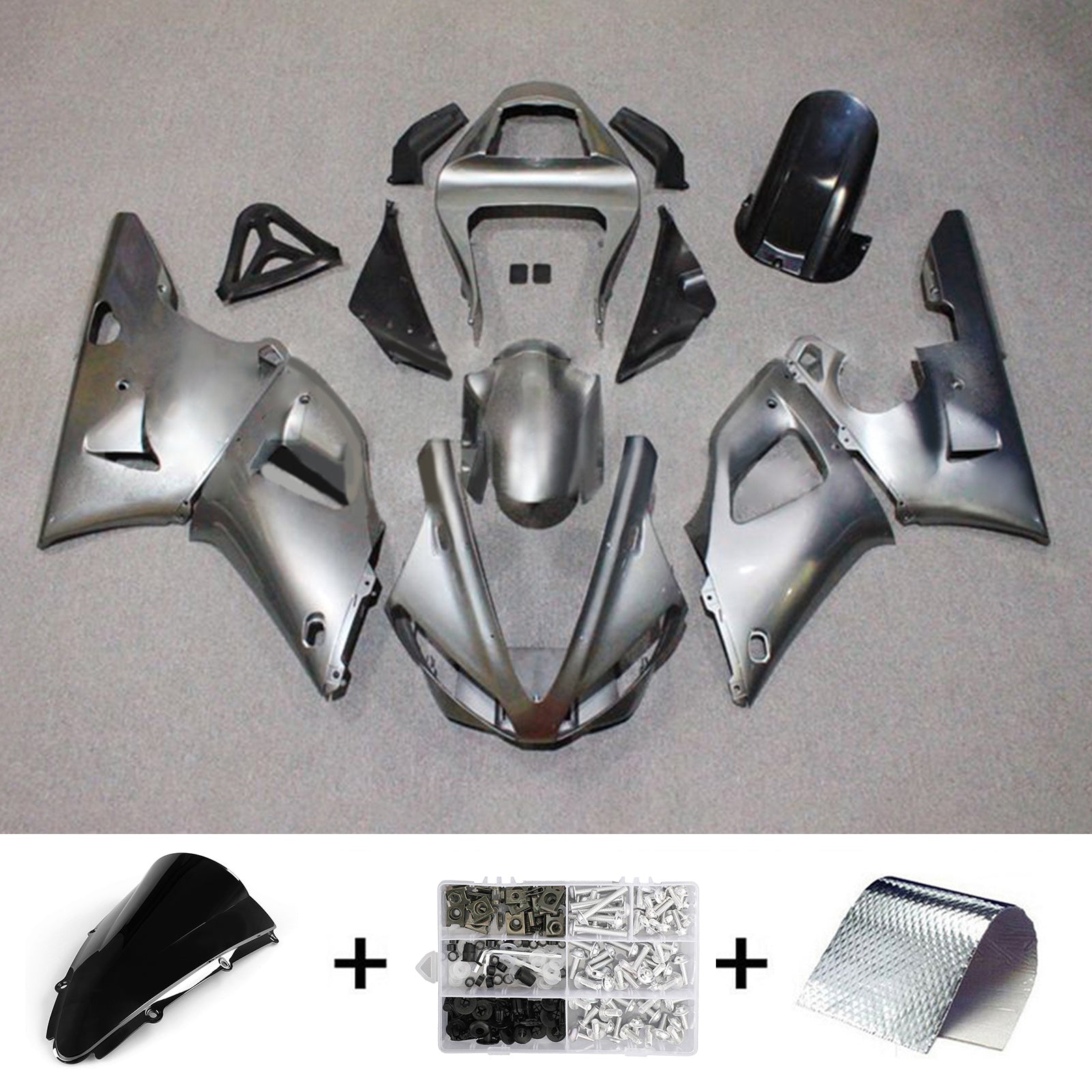 Amotopart 2000-2001 YZF 1000 R1 Yamaha Grey Fairing Kit